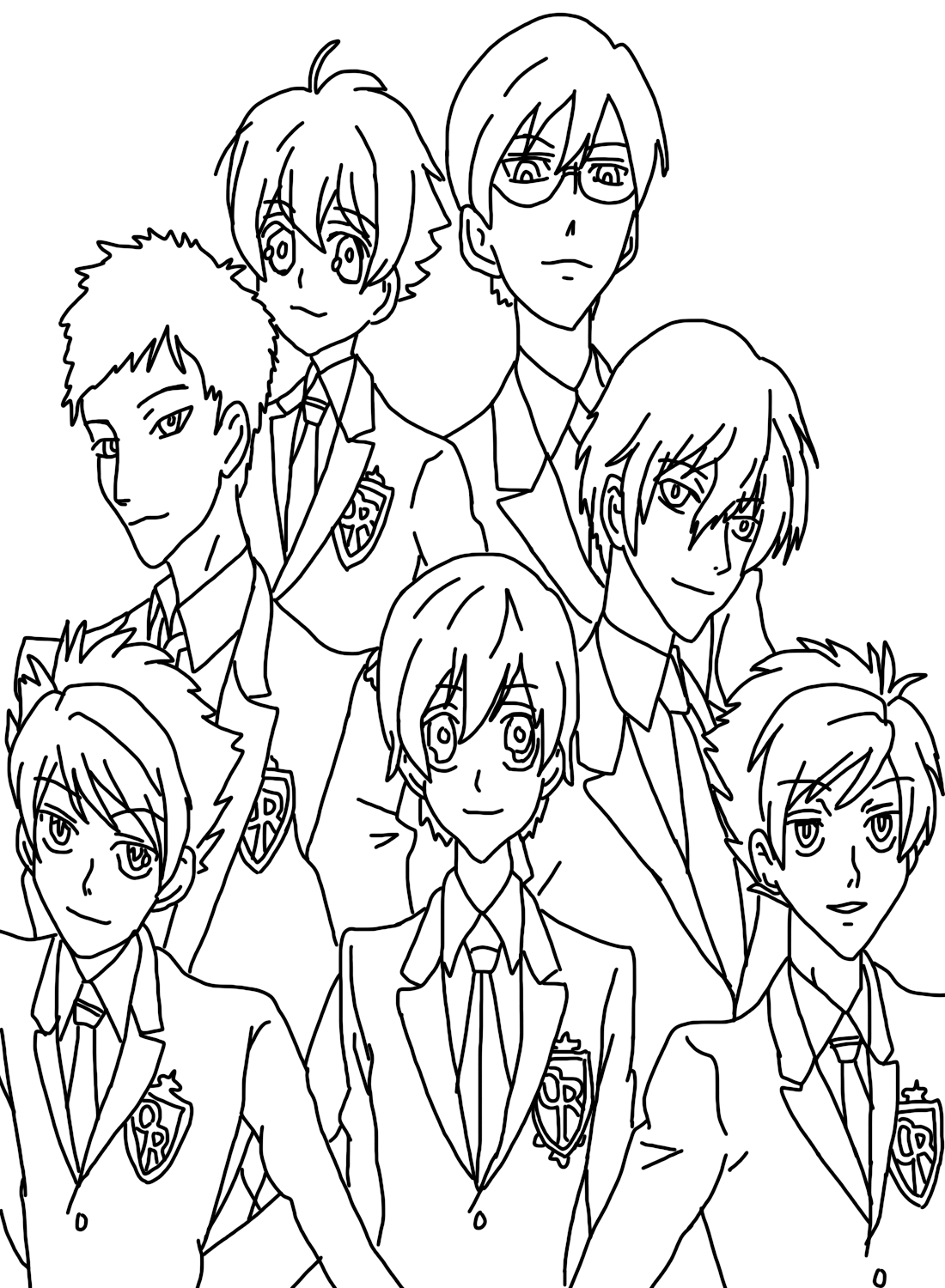 Ouran High School Host Club Coloring Page from Haruhi Fujioka