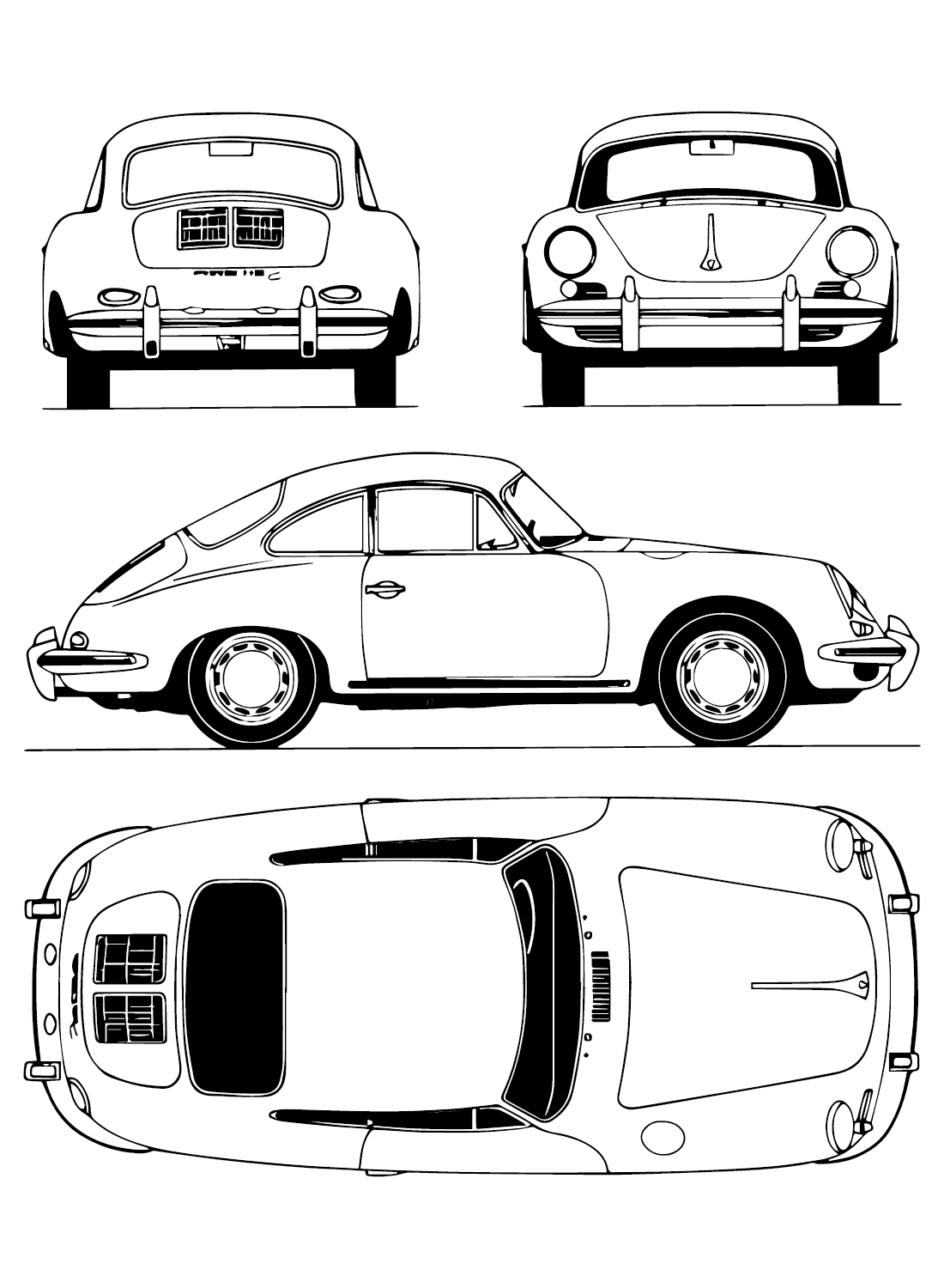 Porsche 356 Coloring Page from Porsche