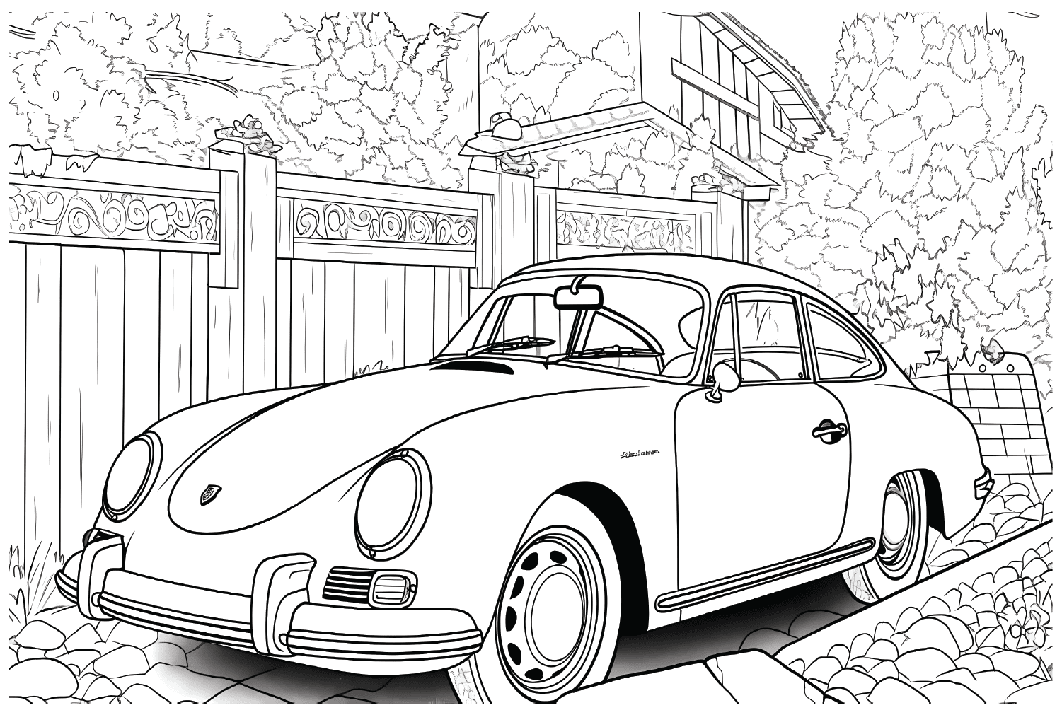 Porsche 356 Hardtop Coloring Page from Porsche