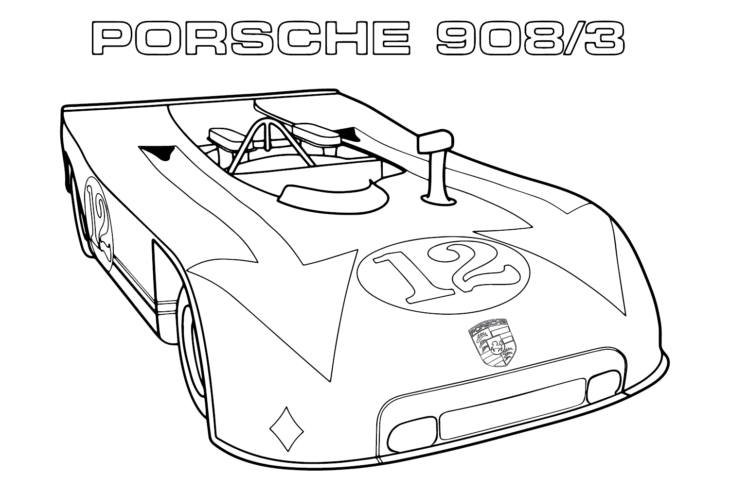 Раскраска Porsche 908-3 от Porsche