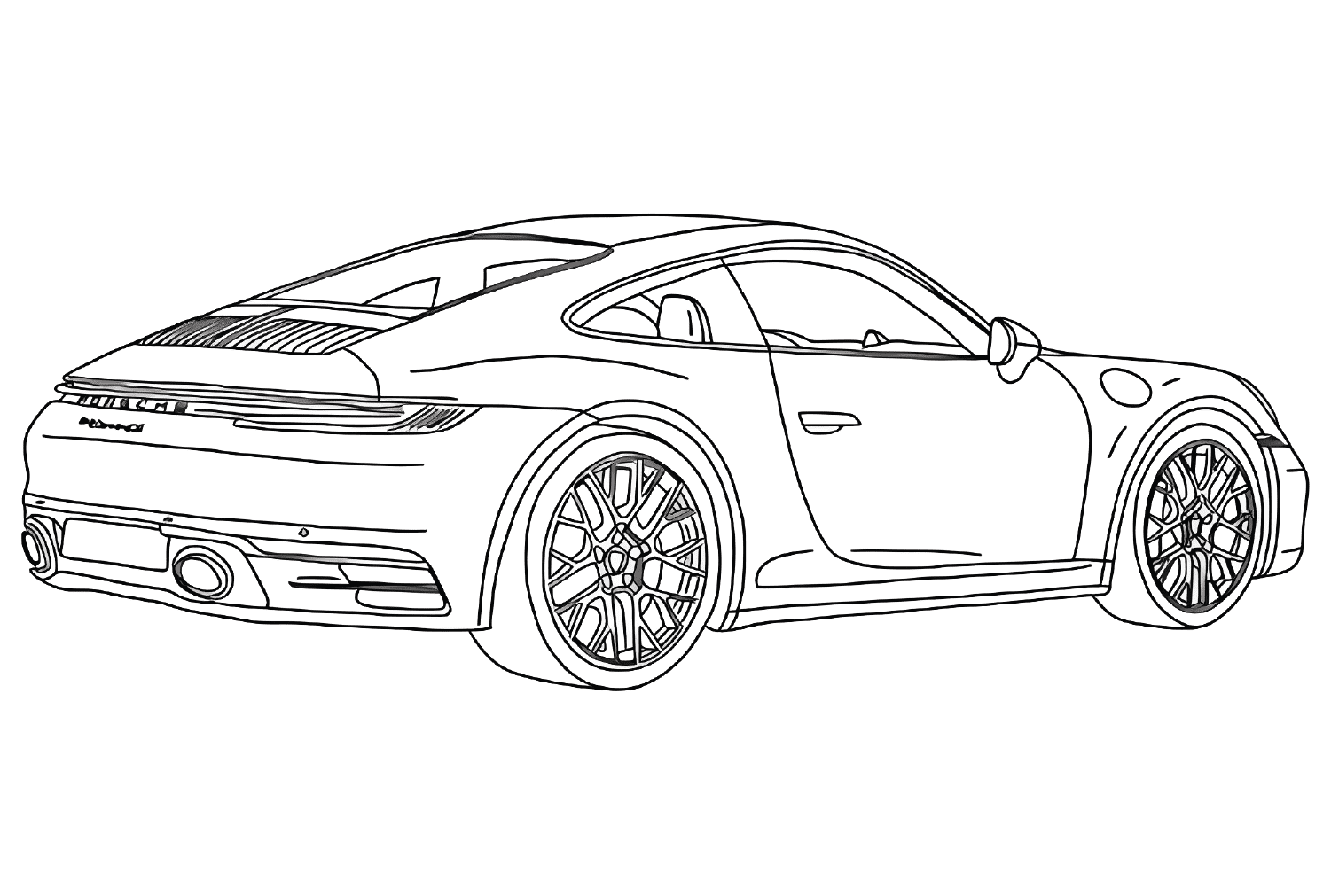 Раскраска Porsche 911 (992) Carrera 4S от Porsche