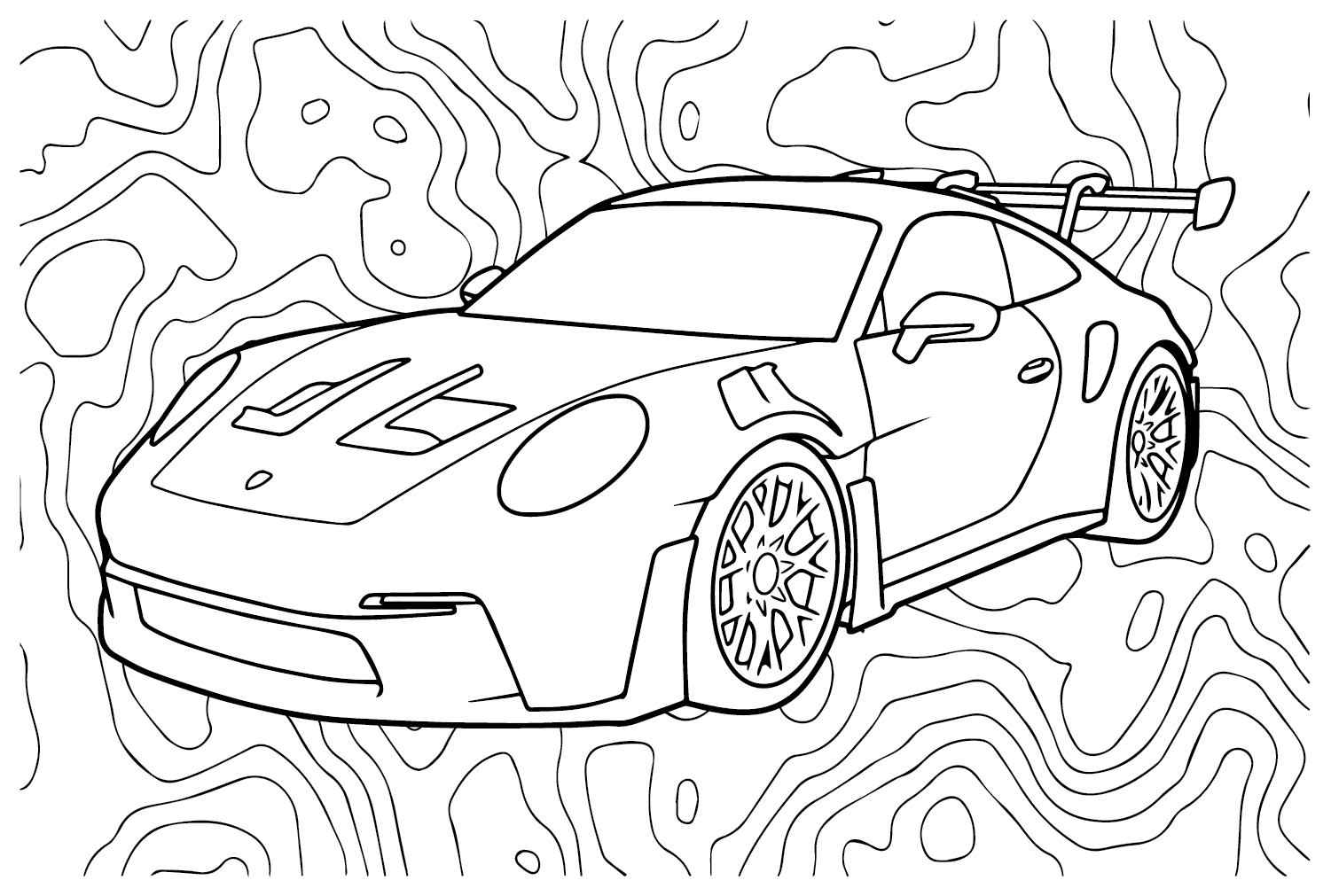 Porsche 911 GT3 RS Coloring Page from Porsche