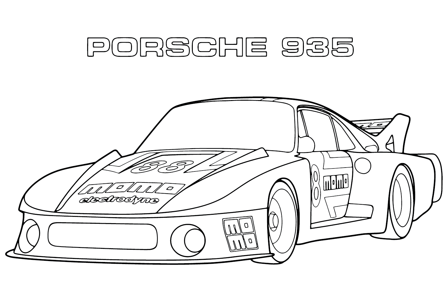 Раскраска Porsche 935 от Porsche