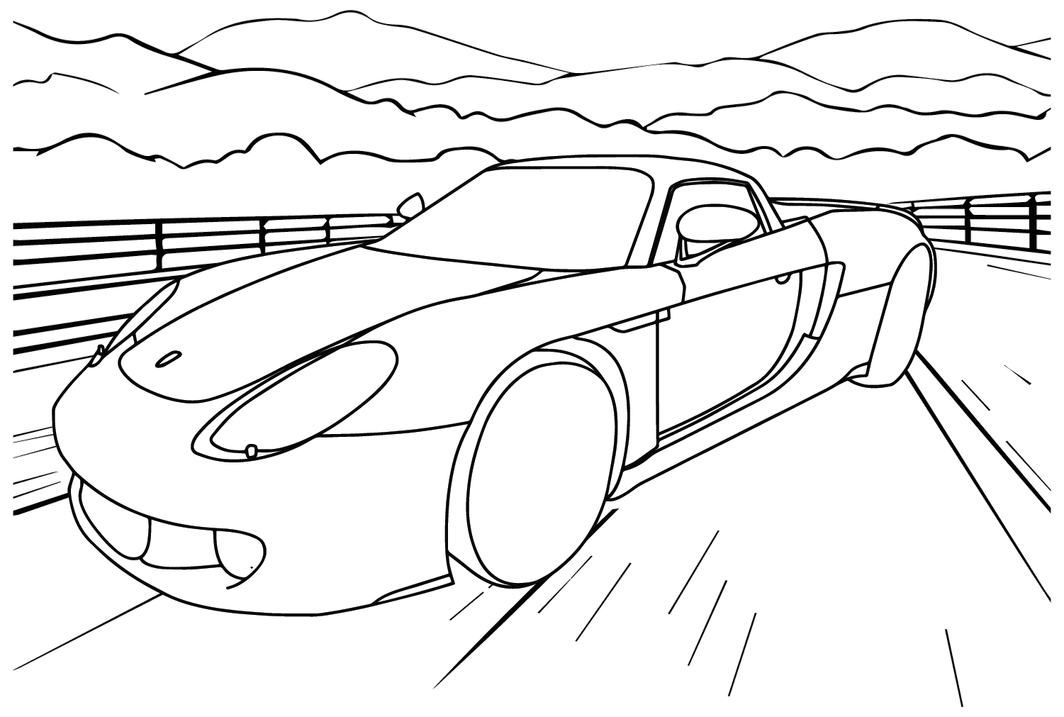 Porsche Carrera GT Coloring Page - Free Printable Coloring Pages