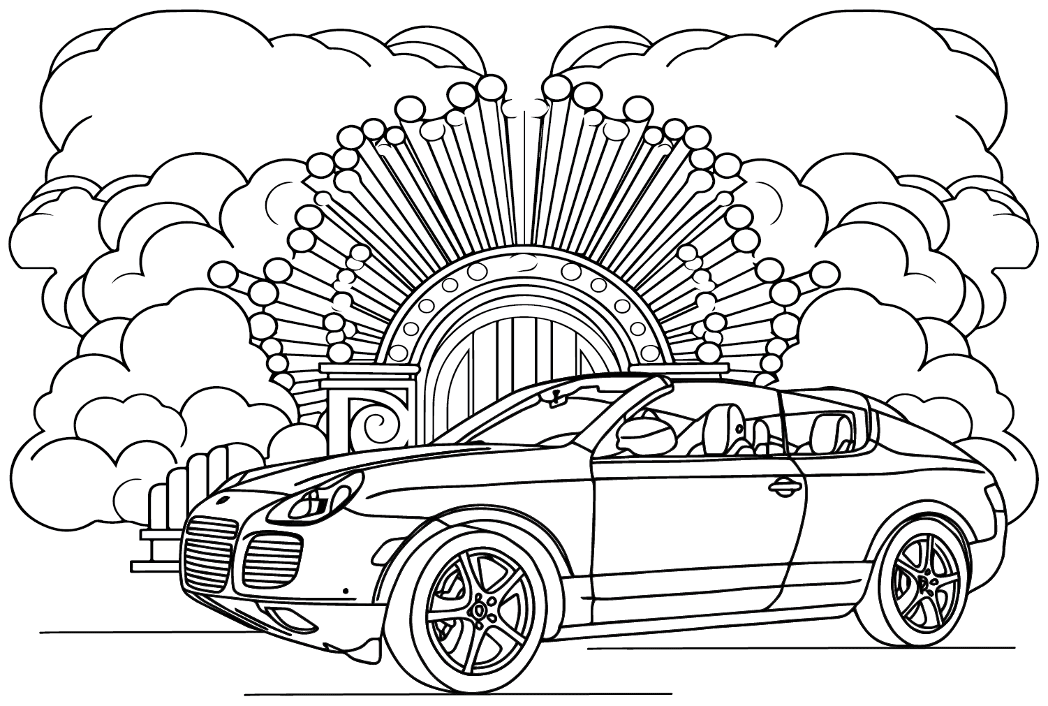 Porsche Cayenne Cabriolet Coloring Page - Free Printable Coloring Pages
