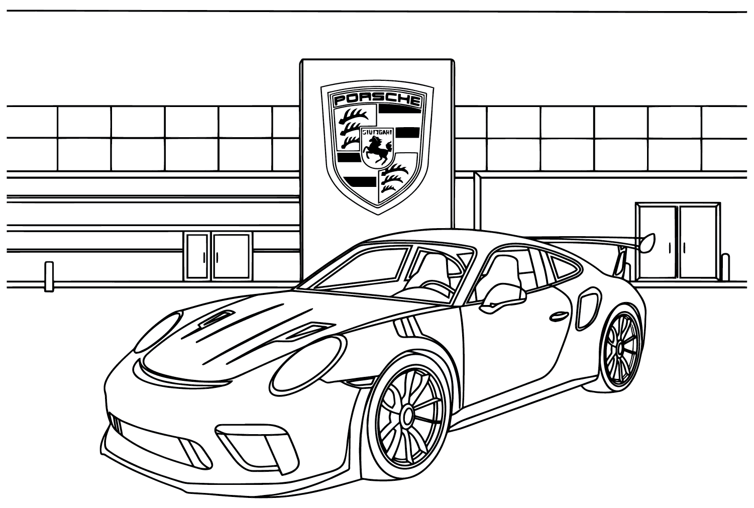 Раскраски Porsche, которые можно загрузить с сайта Porsche