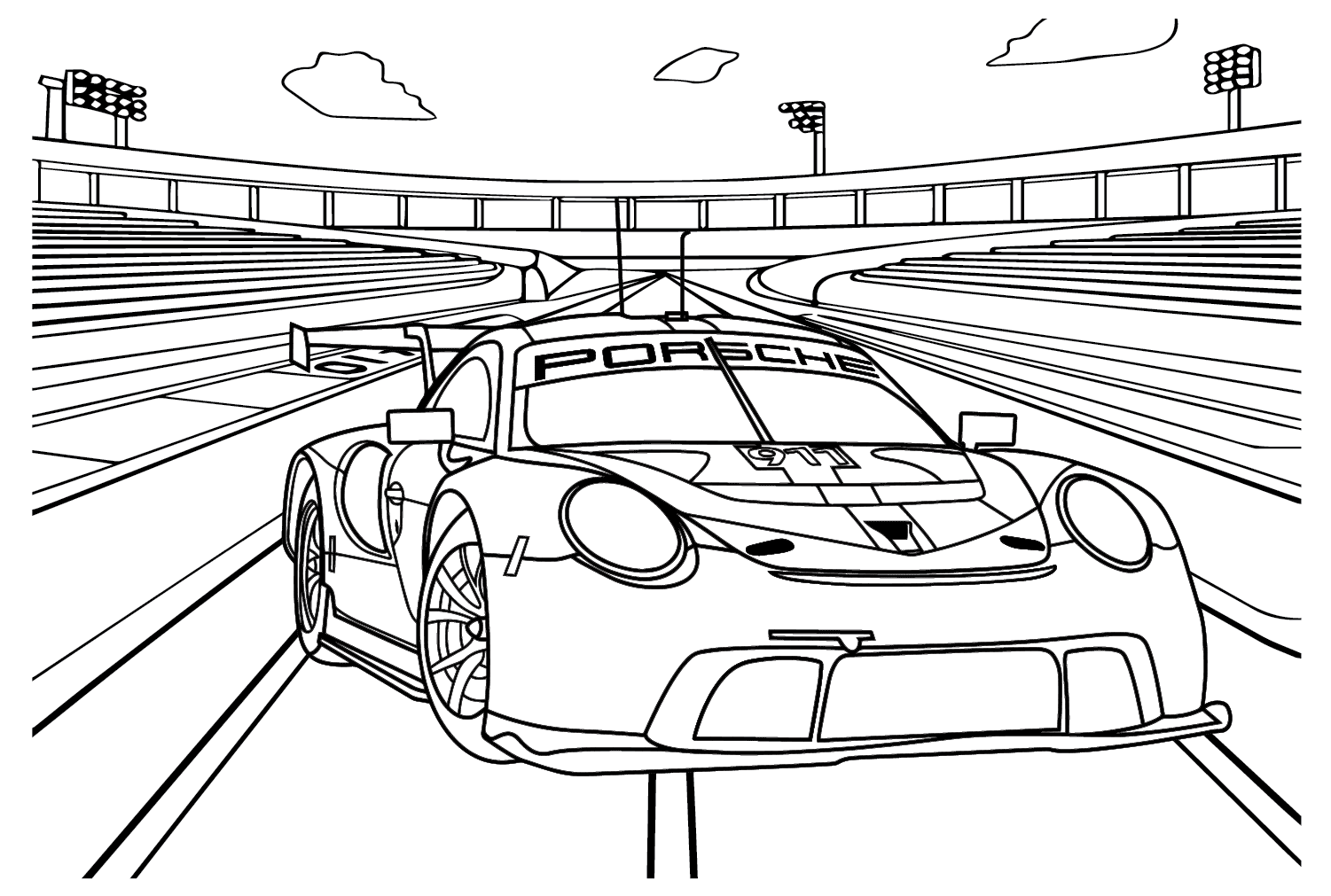 Porsche Coloring Sheet for Kids from Porsche