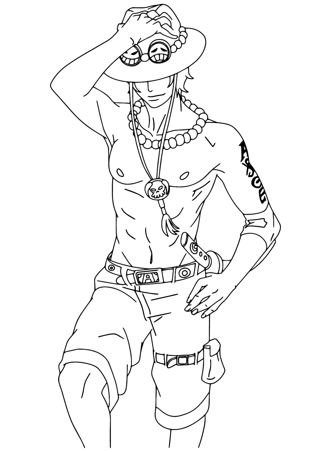 Portgas D. Ace Coloring Page PNG from Portgas D. Ace