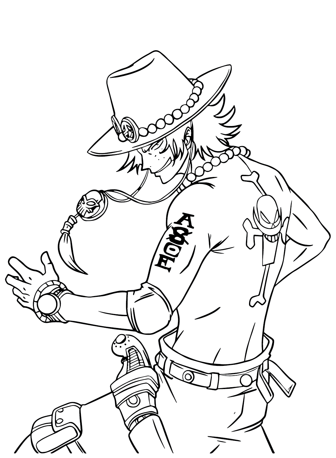 Portgas D. Ace One Piece Coloring Page from Portgas D. Ace