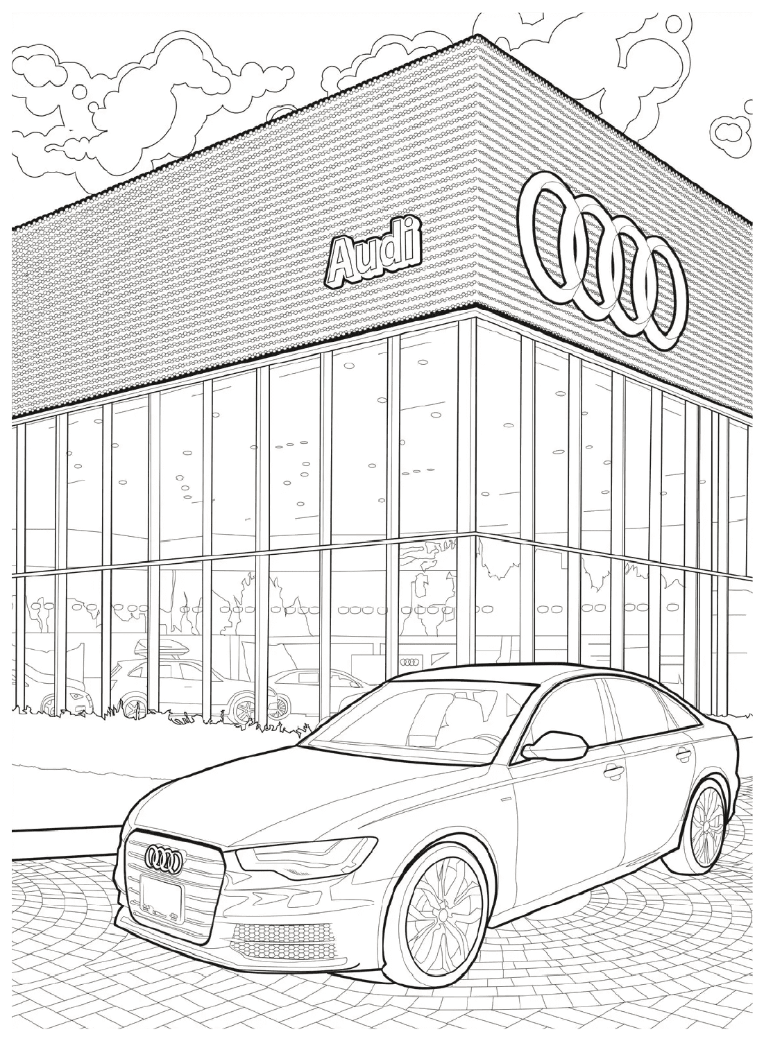 Printable Audi Cars Coloring Page from Audi