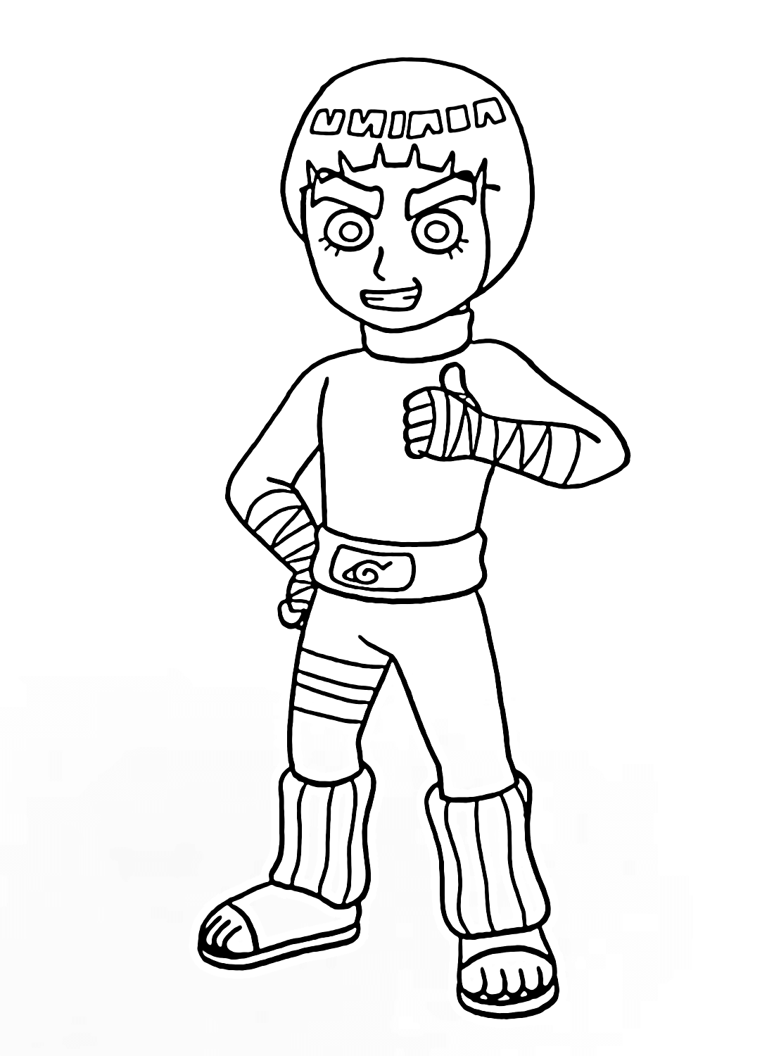 Printable Coloring Page Rock Lee - Free Printable Coloring Pages