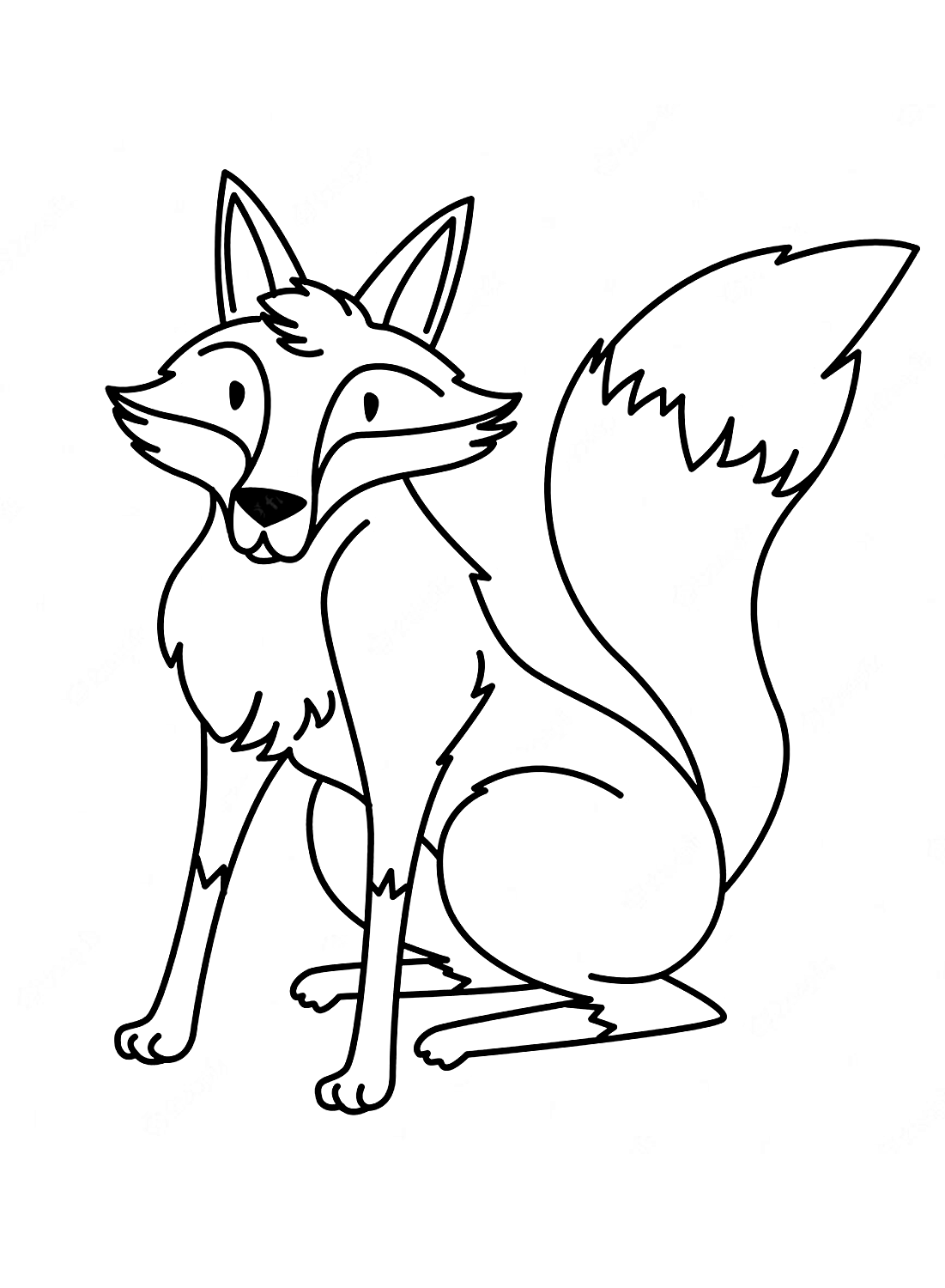Printable Fox to color - Free Printable Coloring Pages