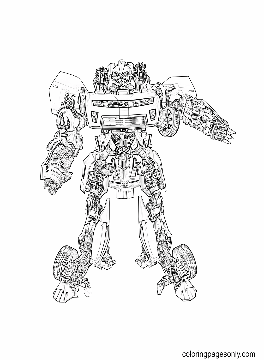Printable Transformers Bumblebee Coloring Page