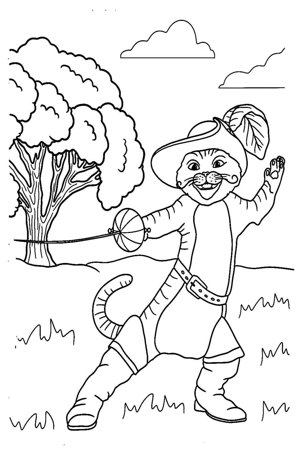 Puss In Boots Coloring Page