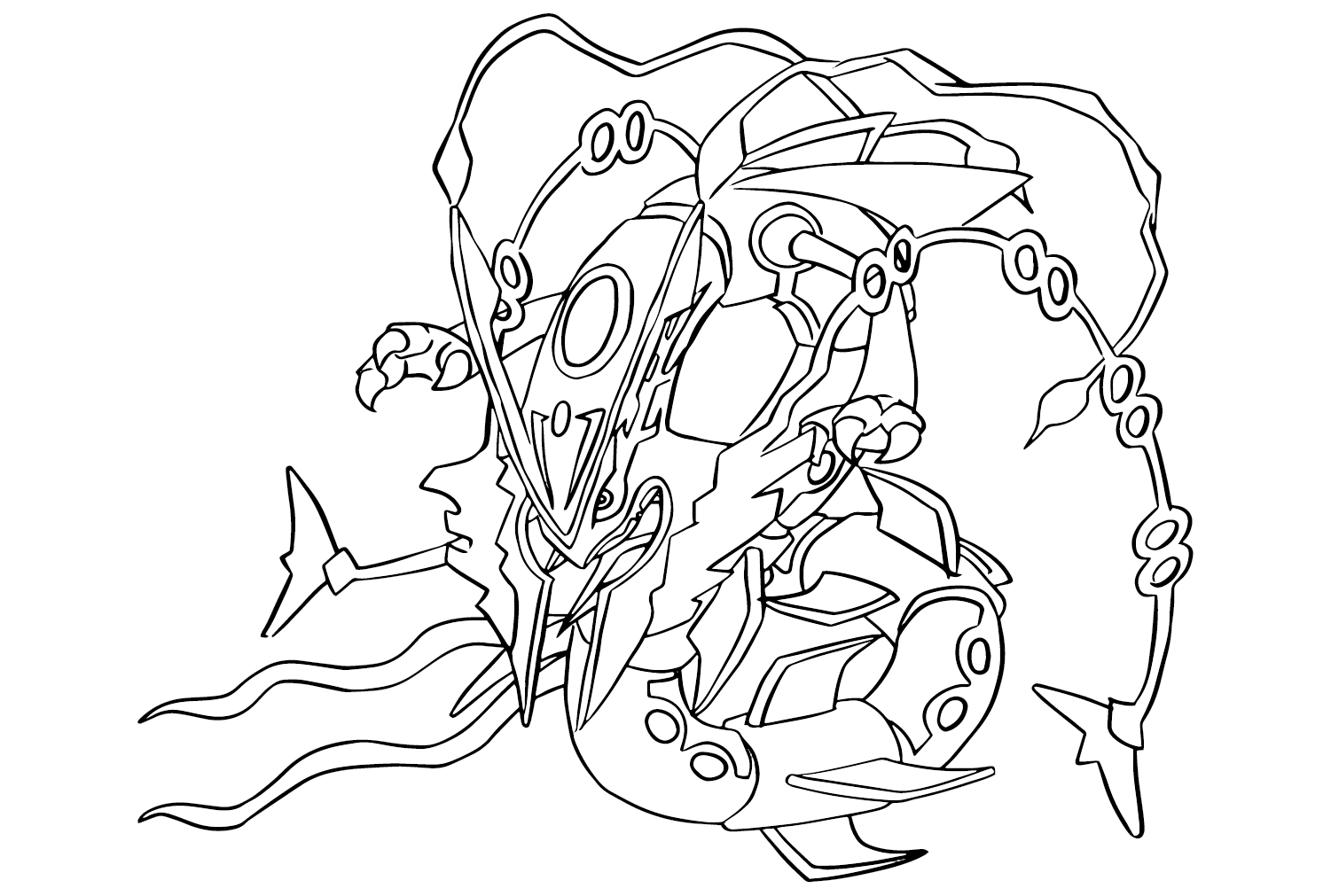 Coloriage Rayquaza Mega Pokemon de Mega Pokemon