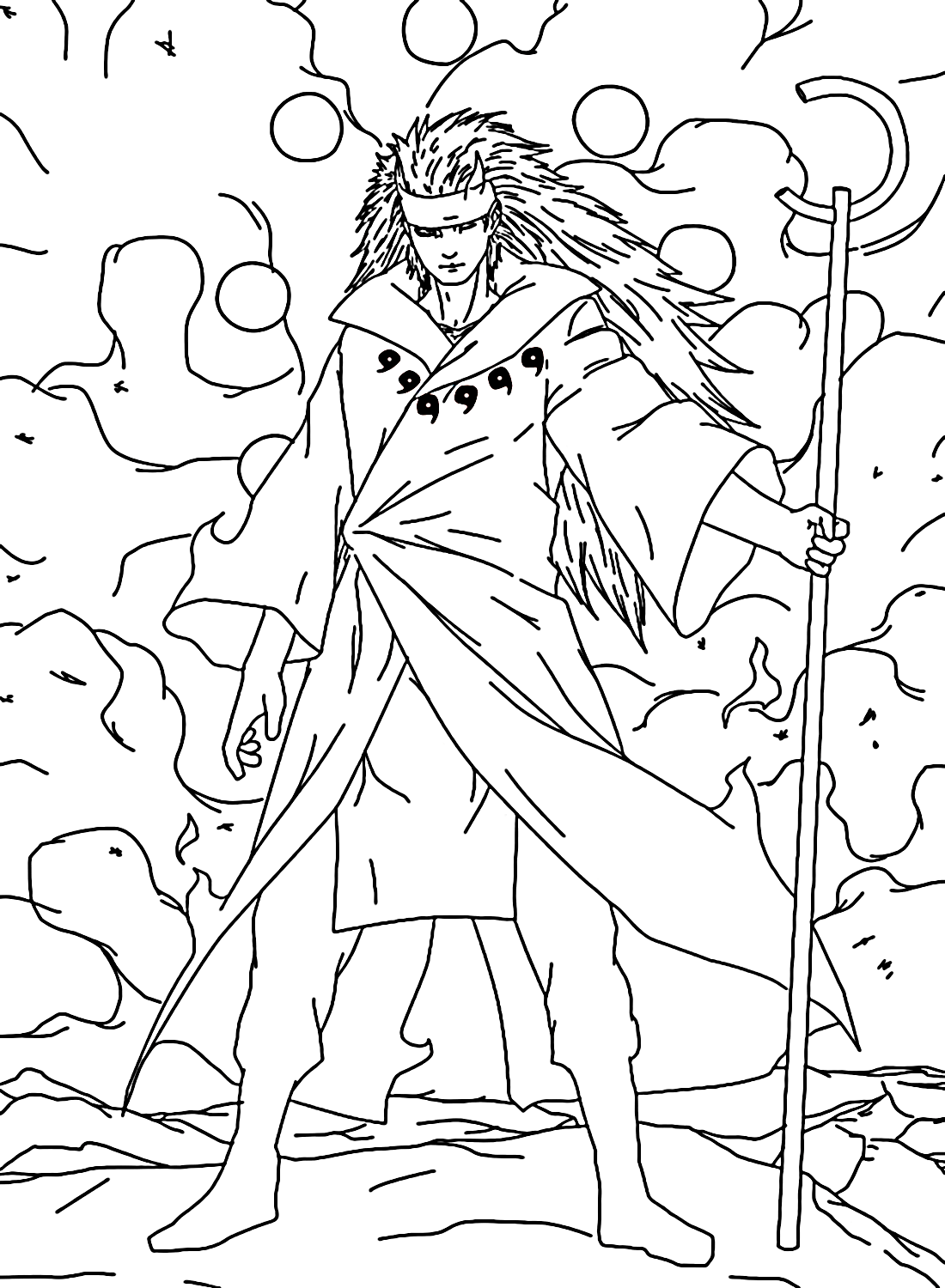 Desenho de Madara Uchiha para colorir