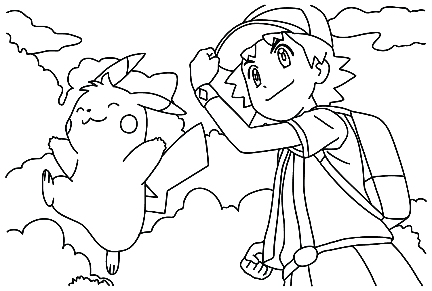 Ritchie Pikachu Pokemon Pictures to Color