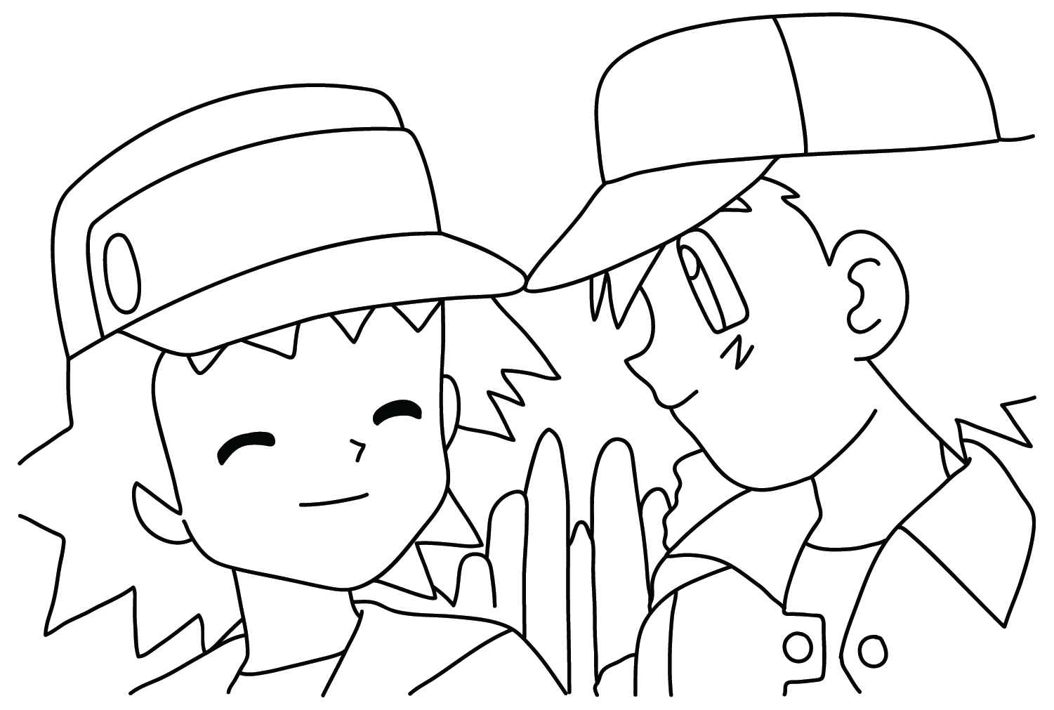 Ritchie y Ash Pokémon para colorear de Ritchie Pokémon