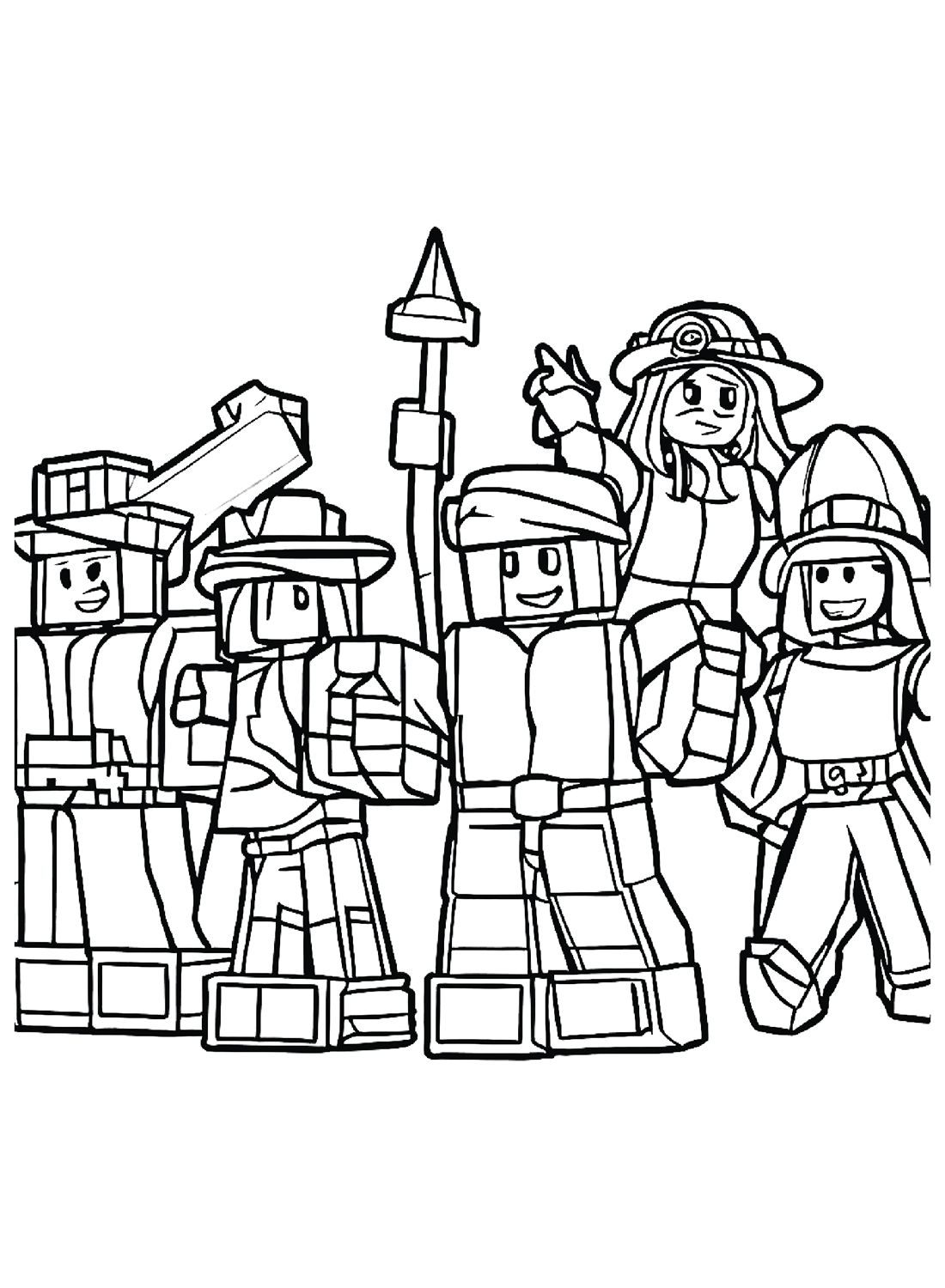 Dibujos para colorear de personajes de Roblox de Roblox