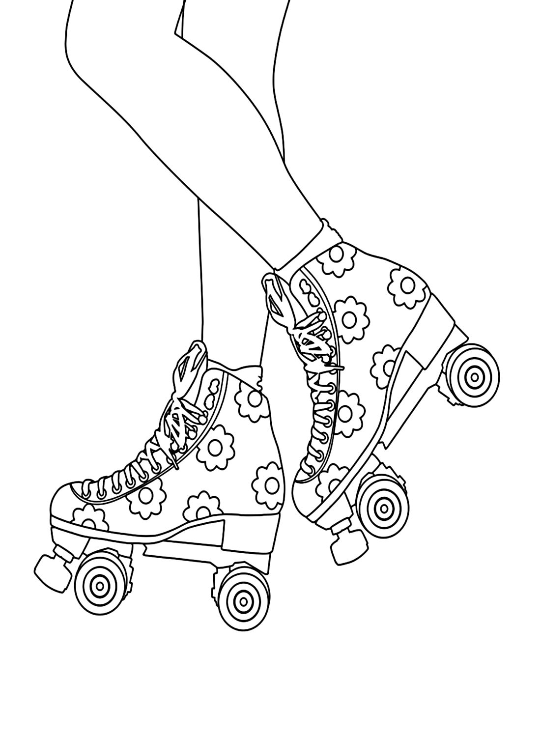 Roller skates coloring page
