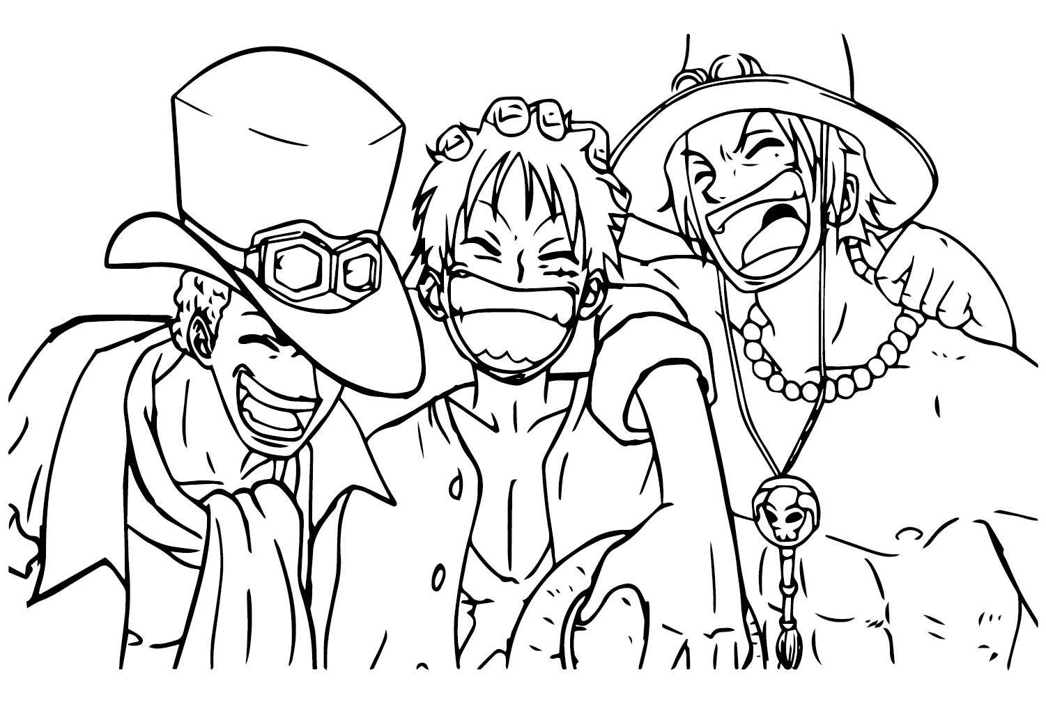 Sabo, Luffy et Ace à colorier de Luffy