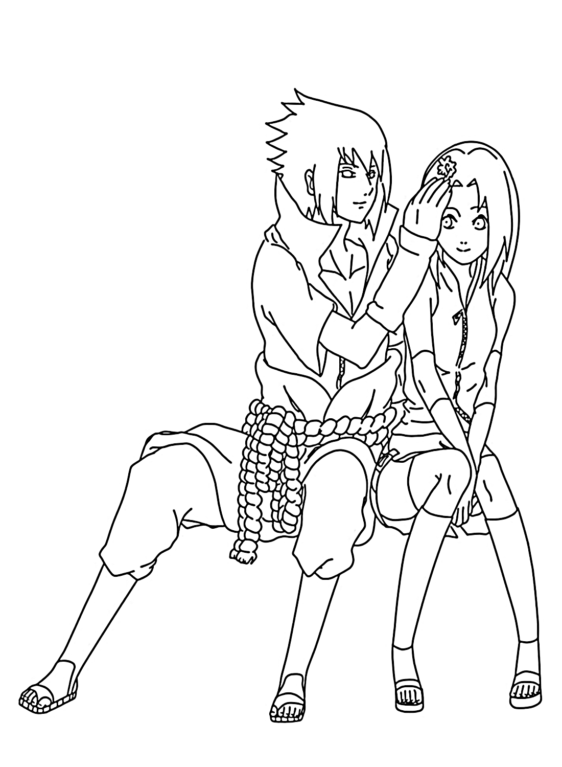 Coloring page - Naruto, Sasuke e Sakura