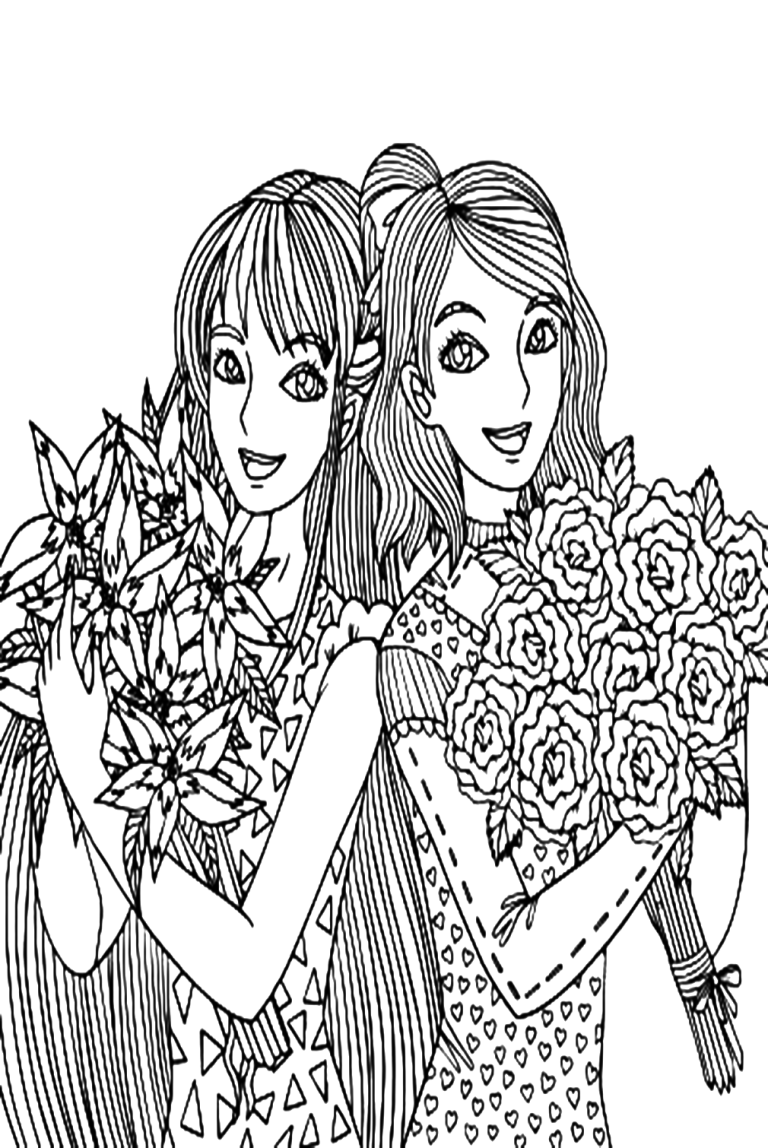 30 Free Printable Sisters Day Coloring Pages