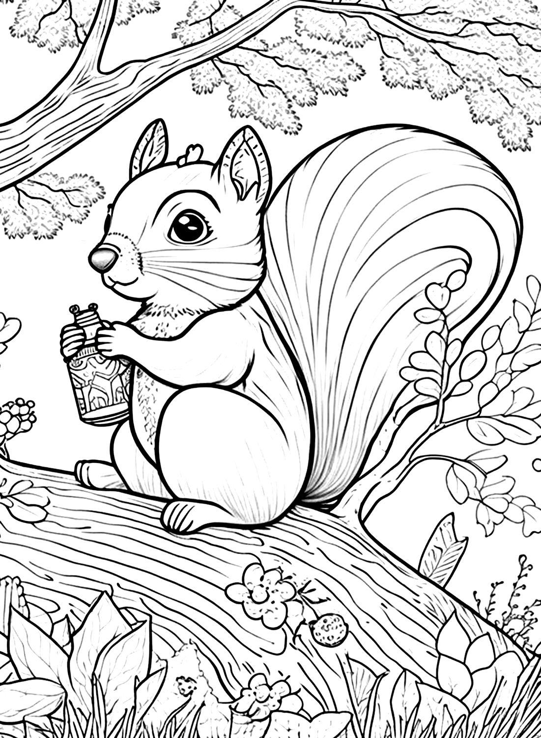 Página de color de ardilla de Squirrel