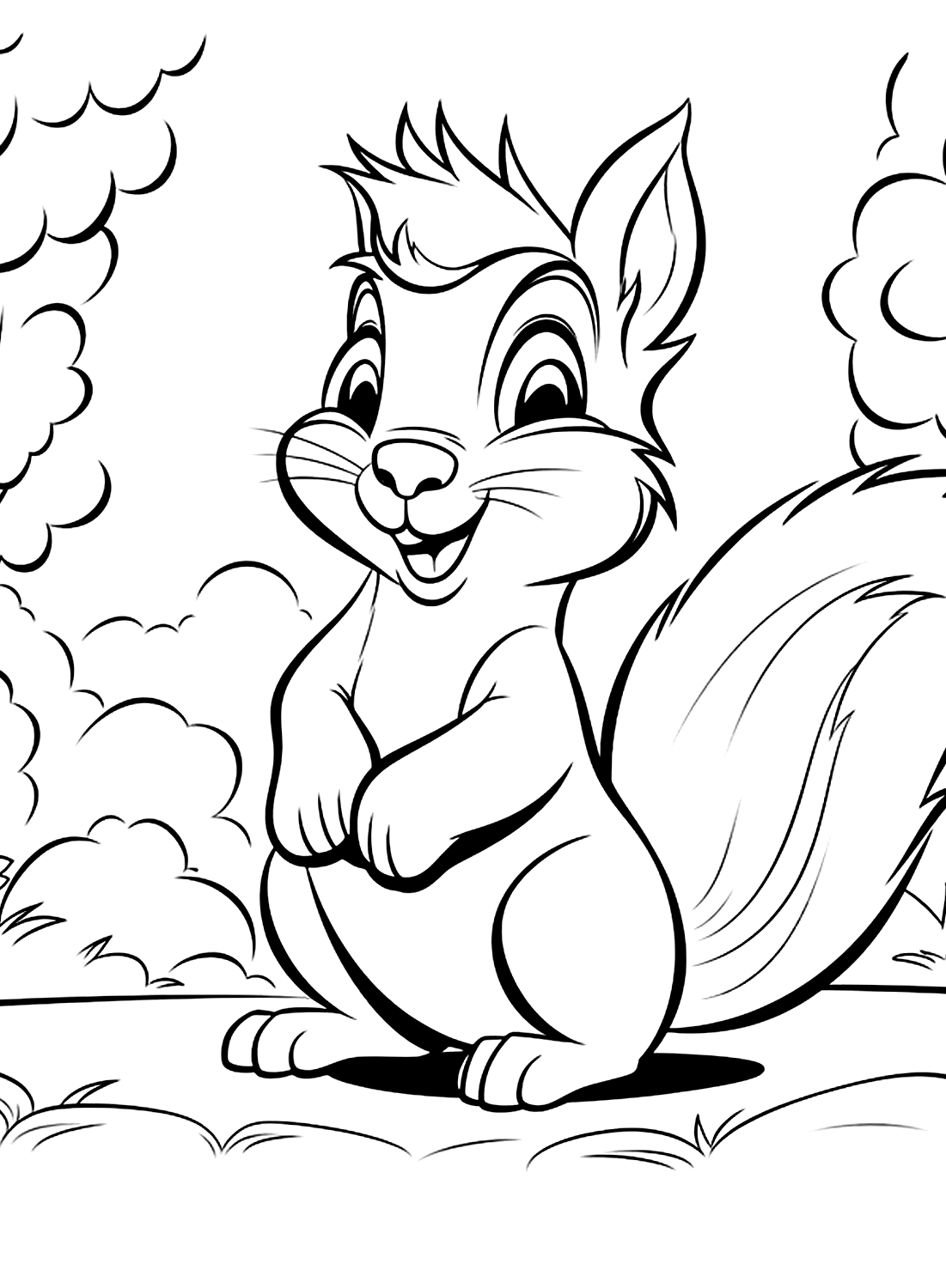 Eichhörnchen-Malvorlage zum Ausdrucken bei Squirrel