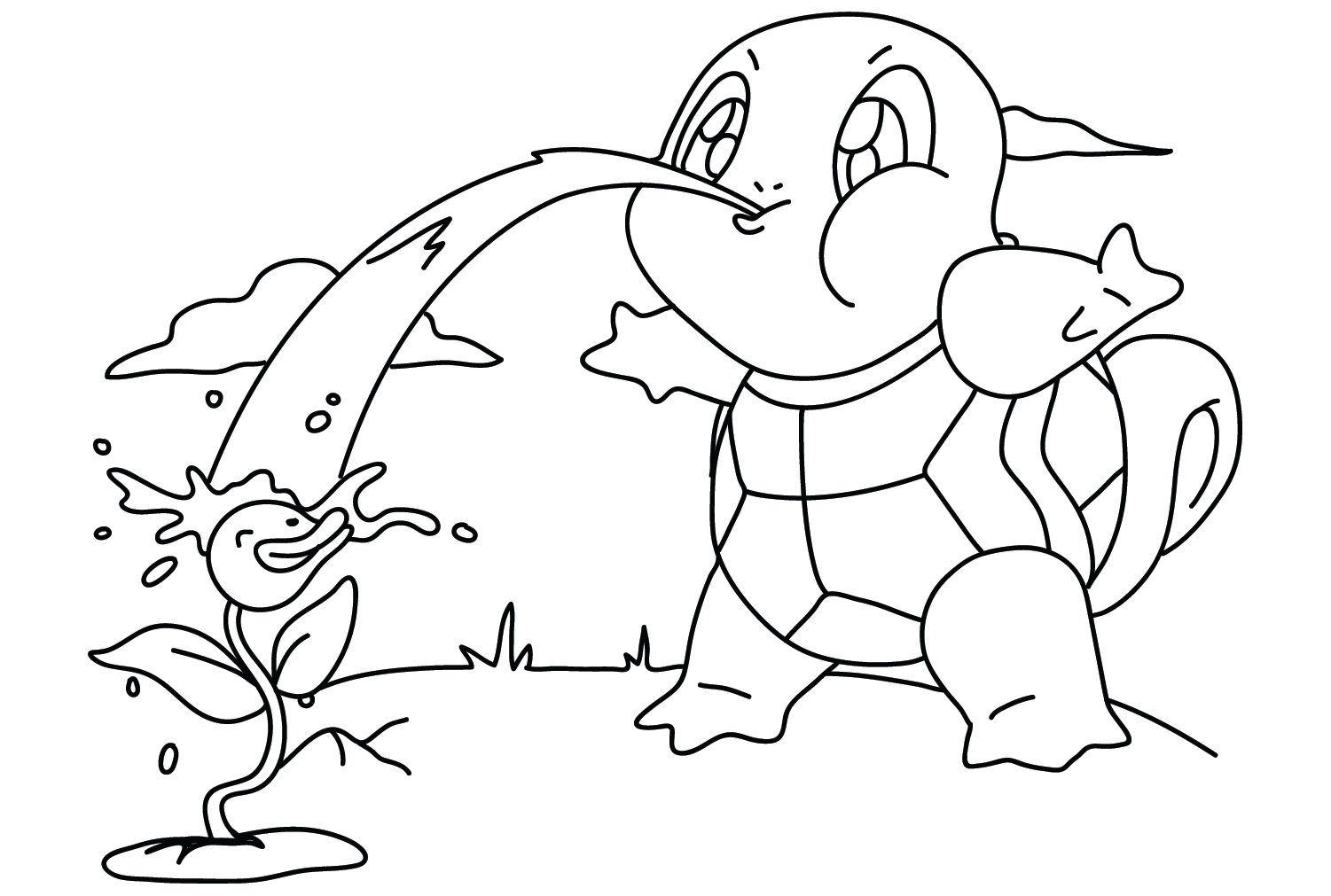 Squirtle Coloring Pages to Printable from Squirtle