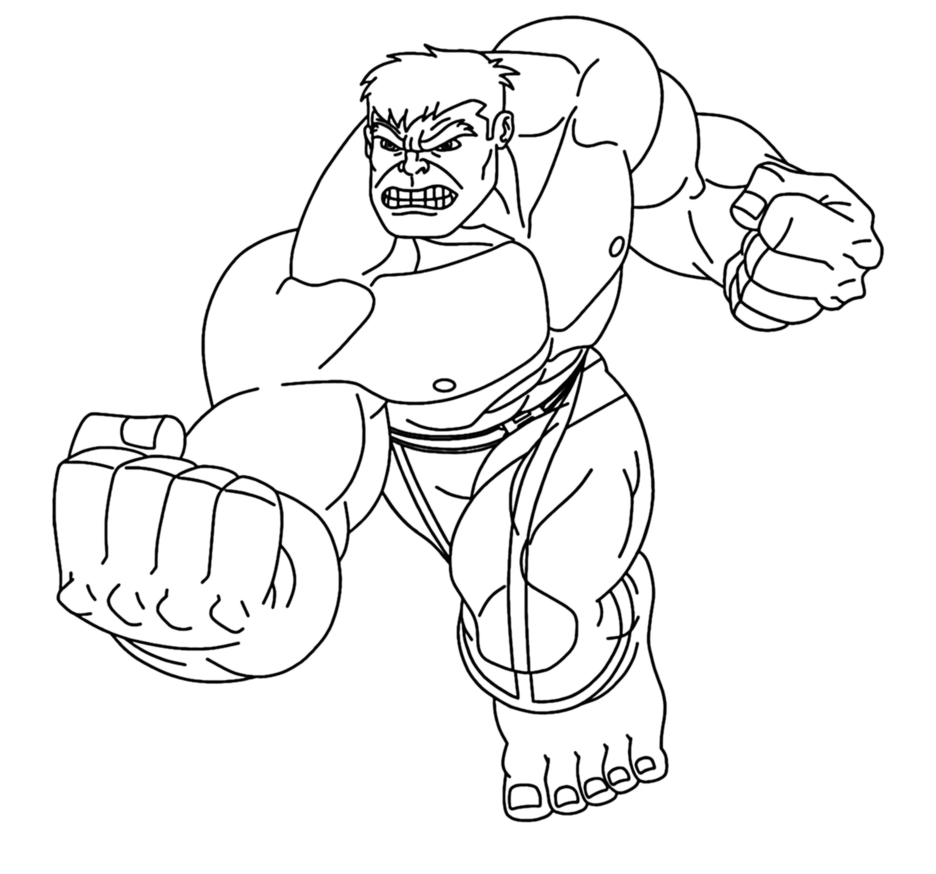 Desenho para colorir para imprimir do Hulk Os Vingadores