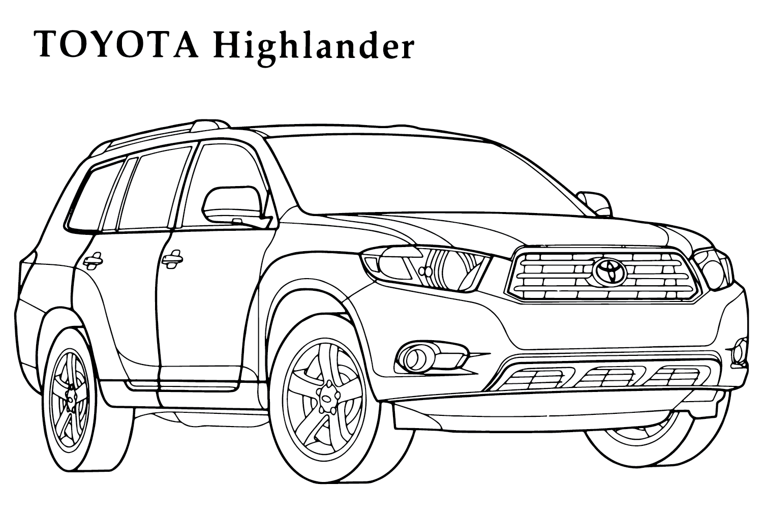 Раскраска Toyota Highlander от Toyota