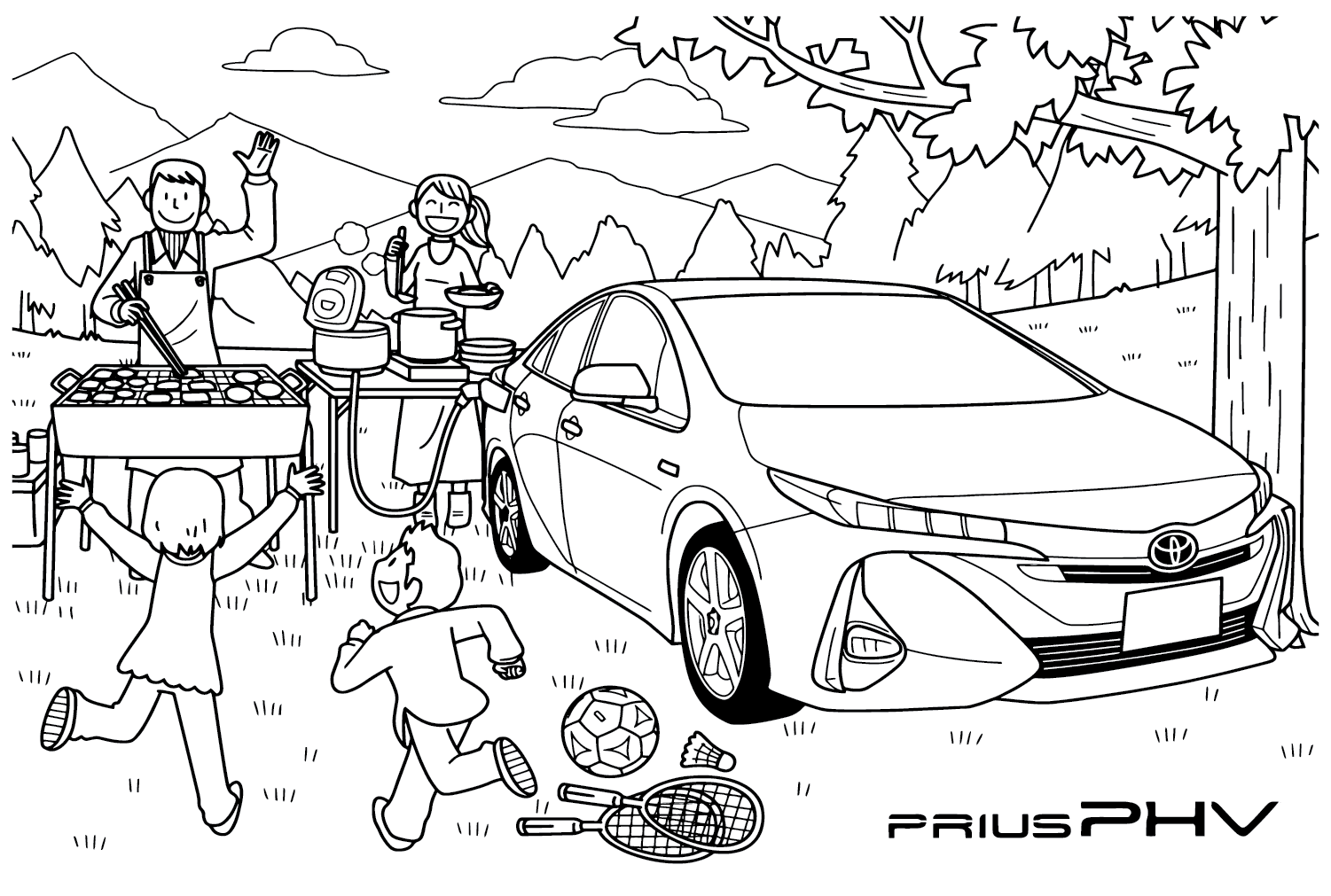 Раскраска Toyota Prius PHV от Toyota
