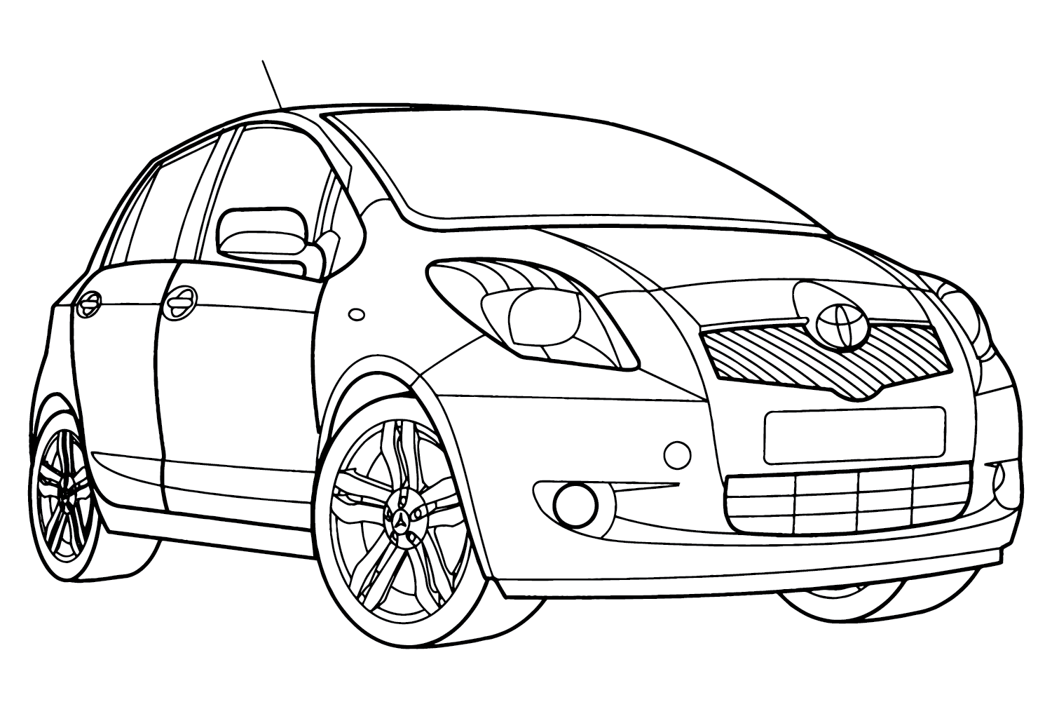 Раскраска Toyota Yaris для печати от Toyota