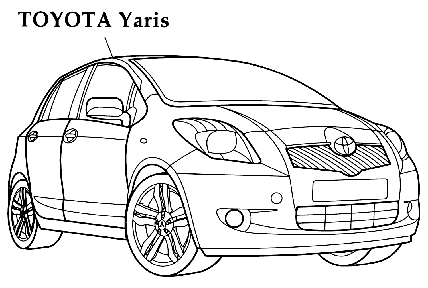 Раскраска Toyota Yaris от Toyota