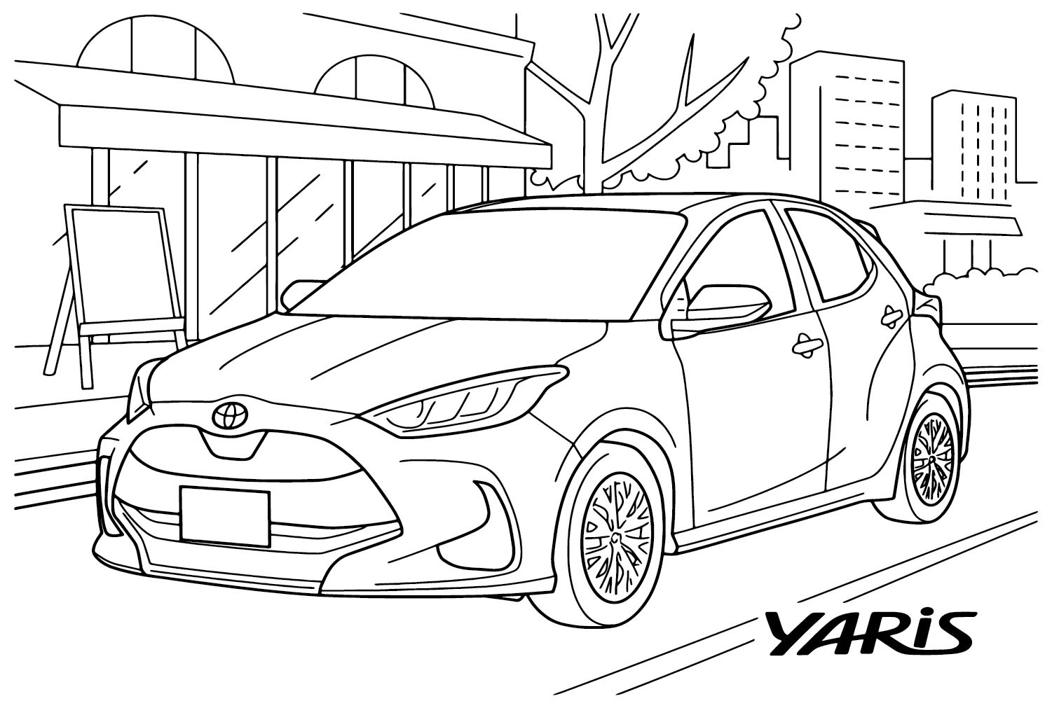 Toyota Yaris: изображения для раскрашивания от Toyota
