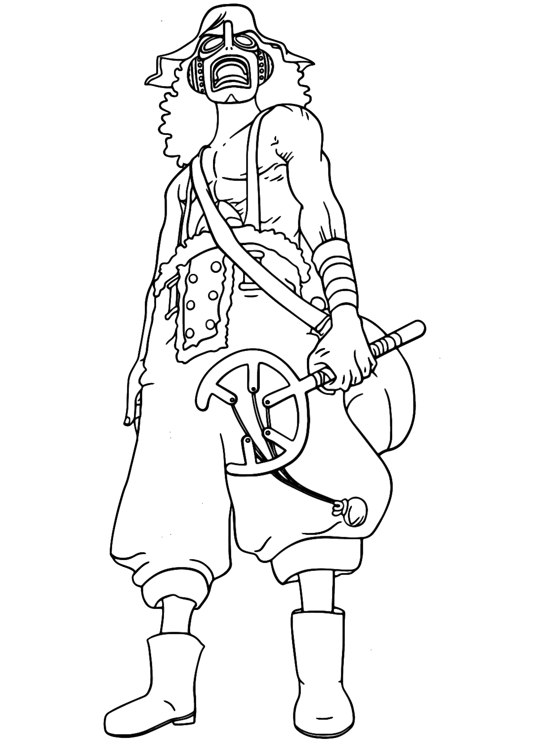 Usopp, Pirate from One Piece Coloring Page - Free Printable Coloring Pages
