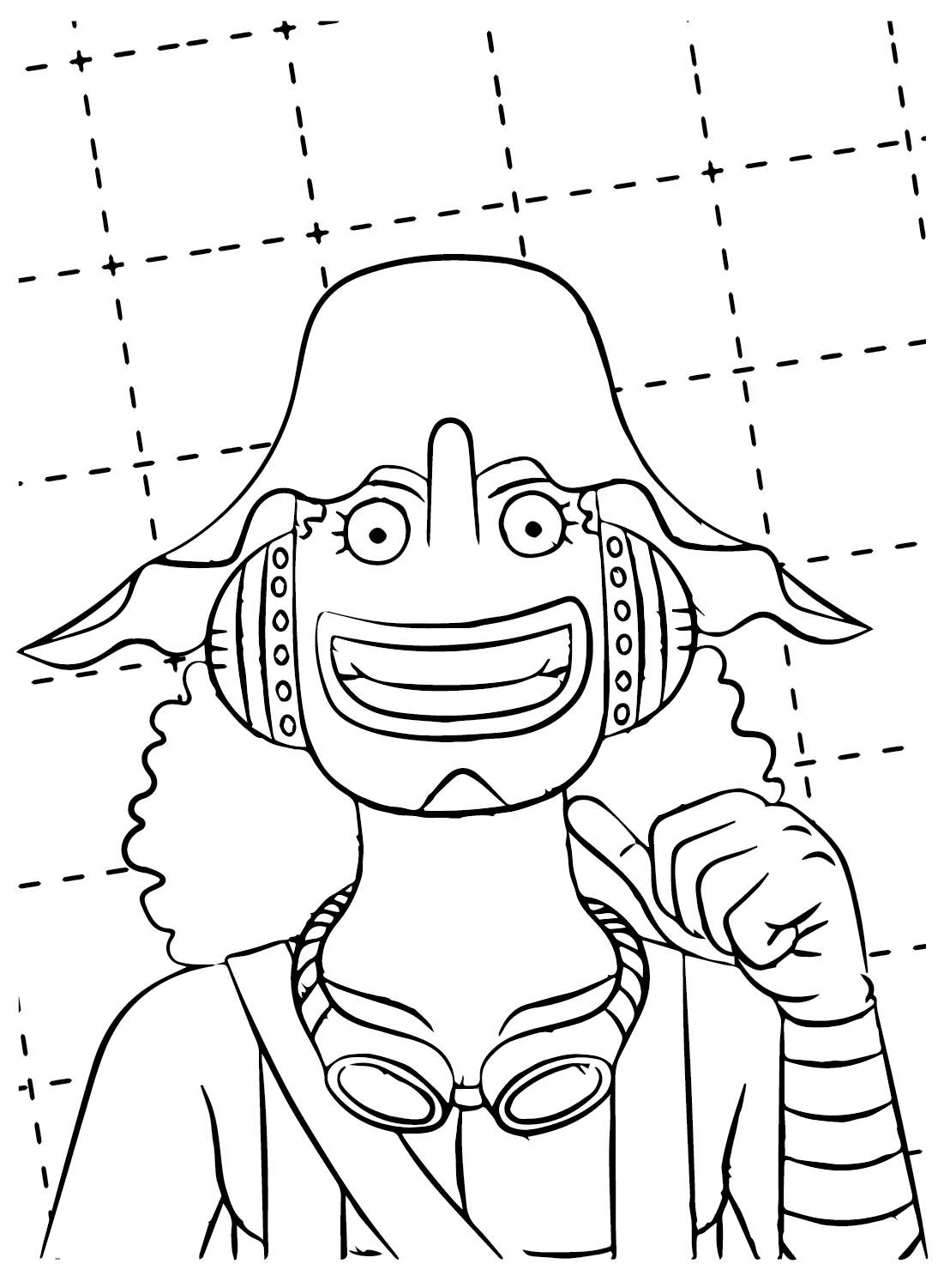 Usopp from One Piece Coloring Page from Anime