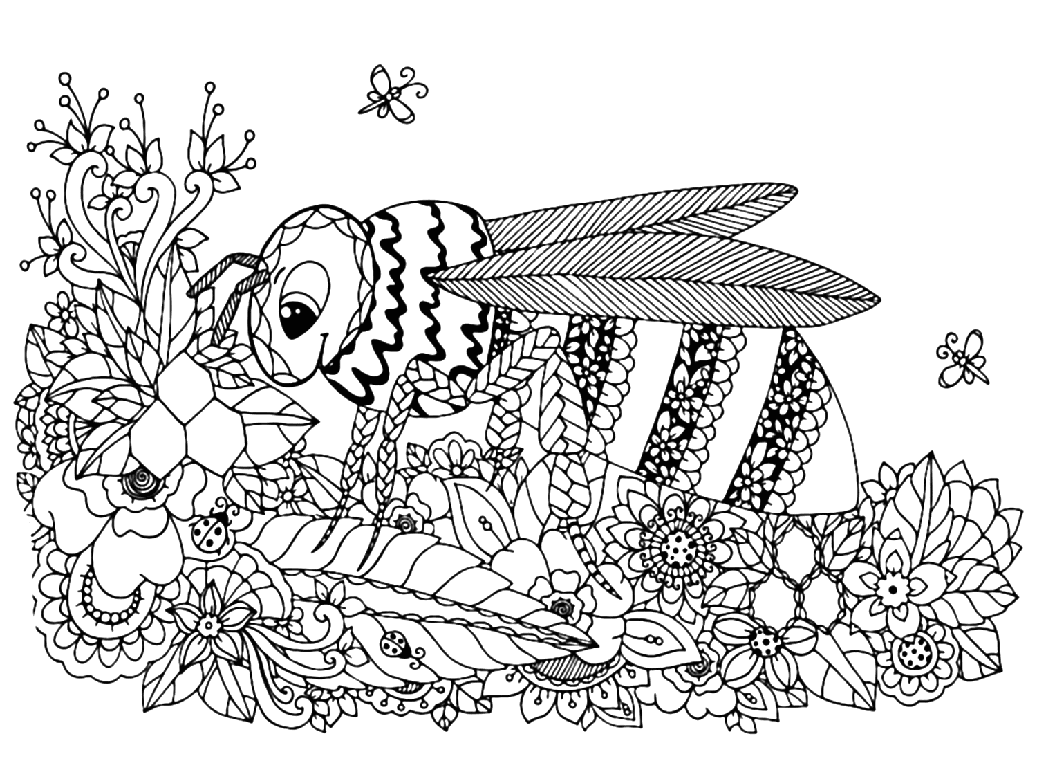 Wasp Coloring Sheet For Adults from Wasp