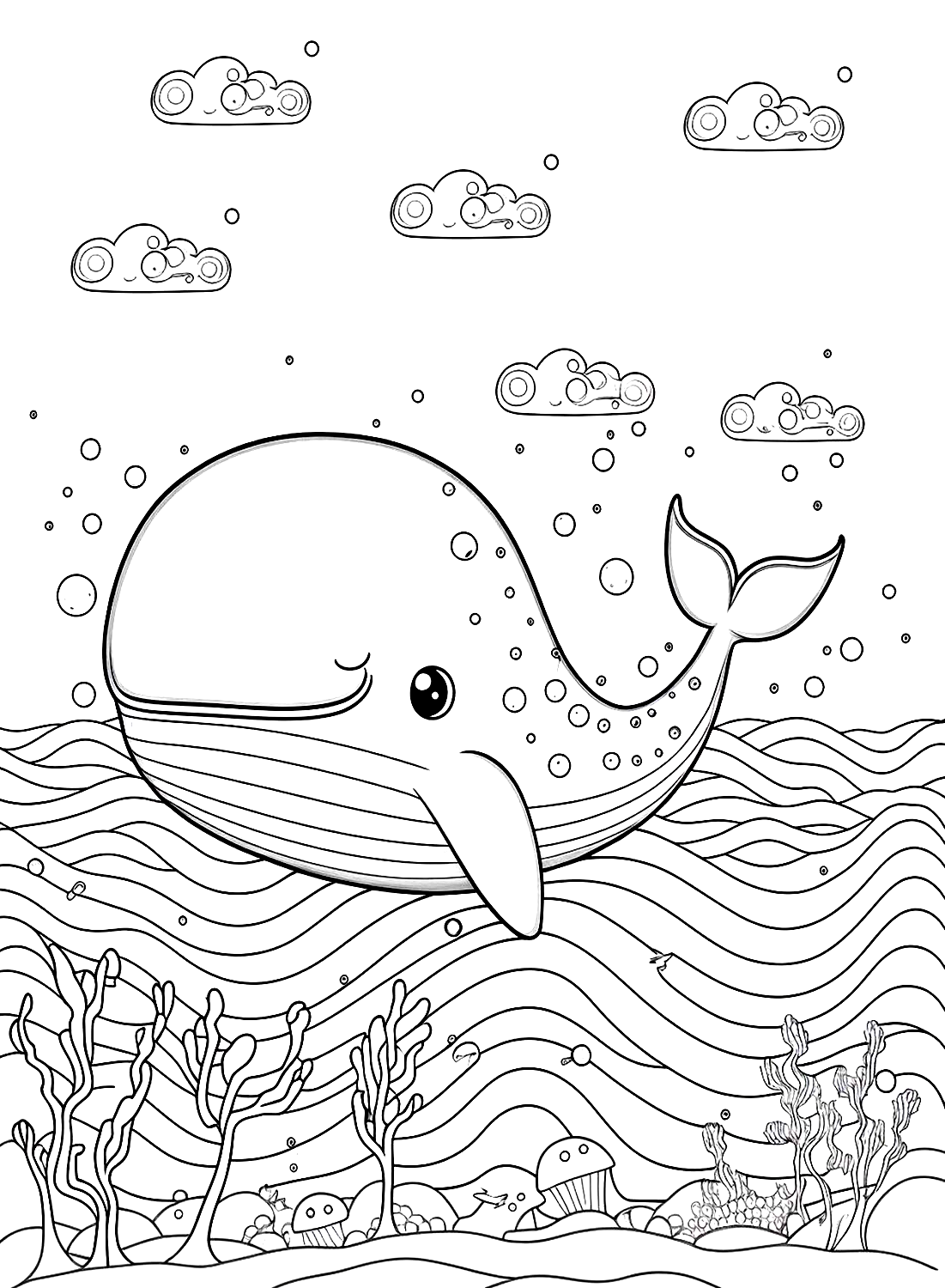 Whale coloring sheets