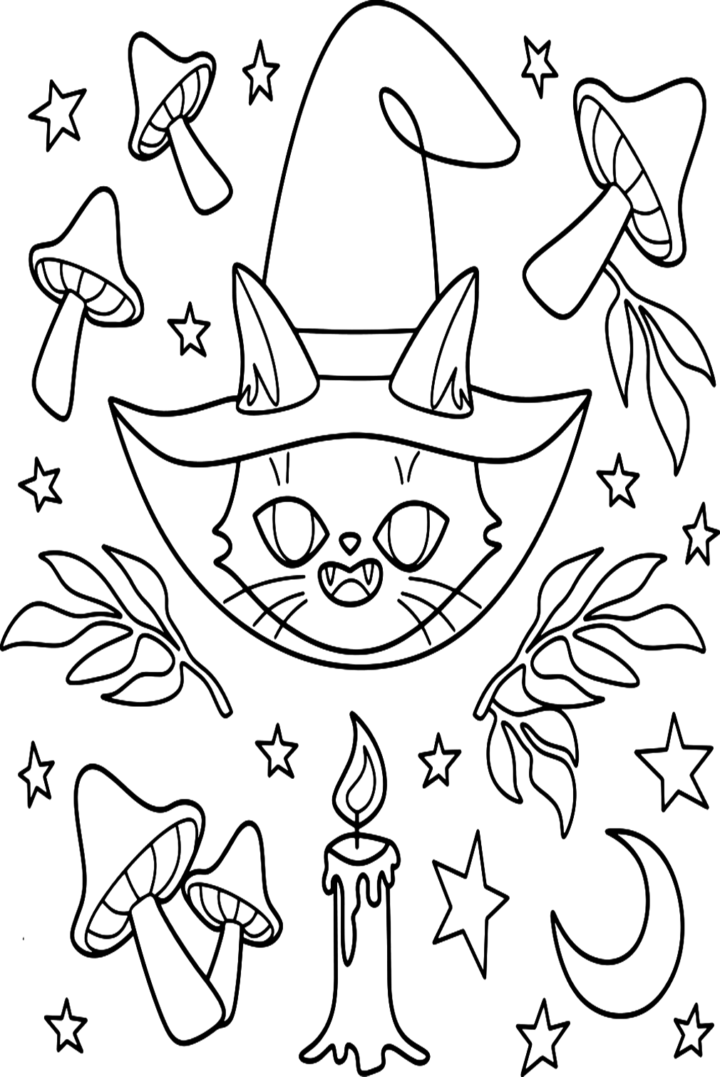 Witch Hat Coloring Sheet
