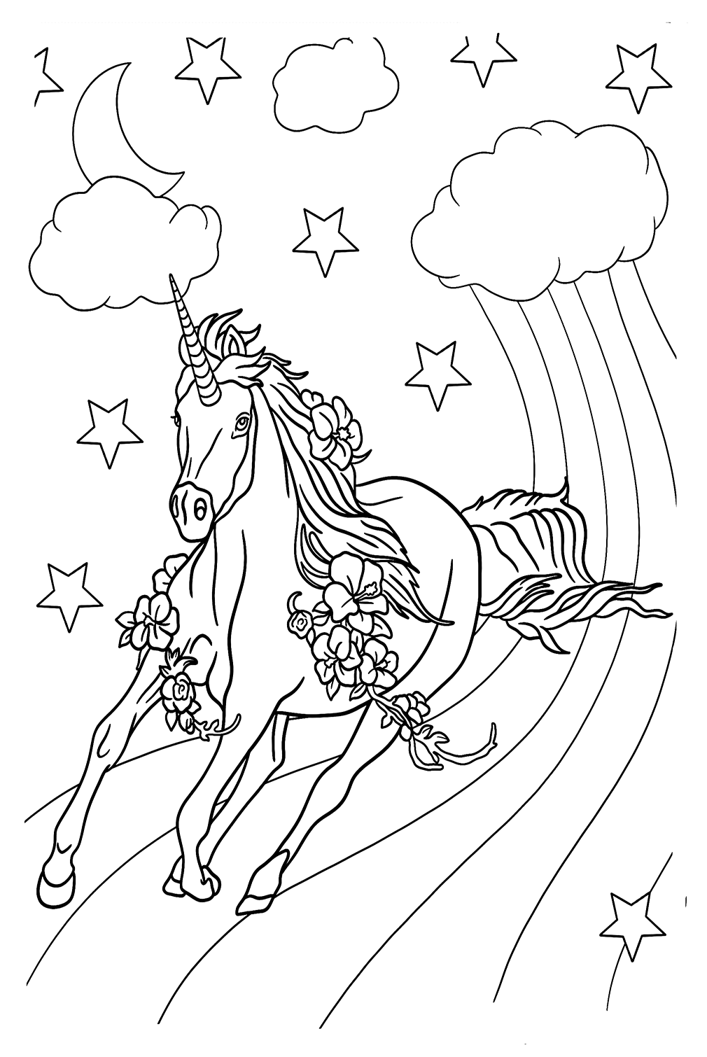 Página para colorear de Alicornio de Unicornio