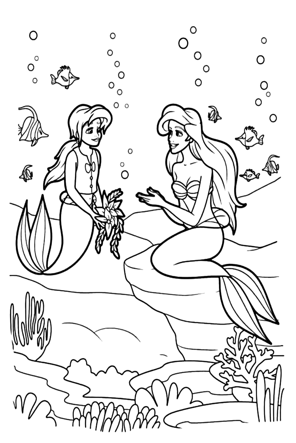 Ariel de zeemeermin kleurplaten