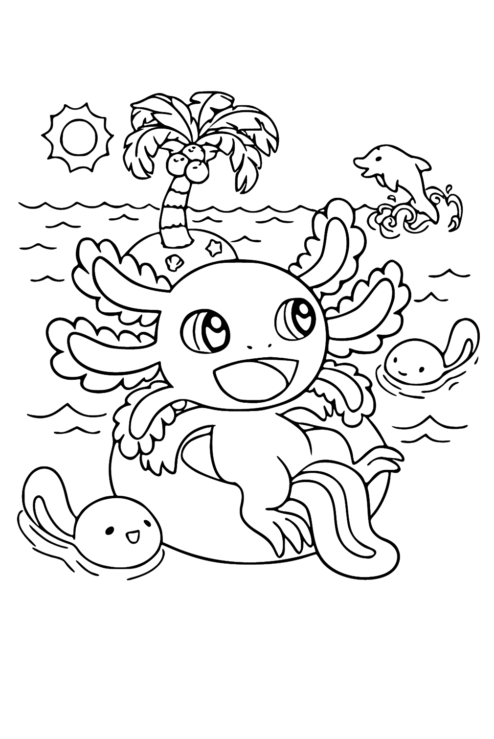 50 Axolotl Coloring Pages Free Printable PDF Online Coloring