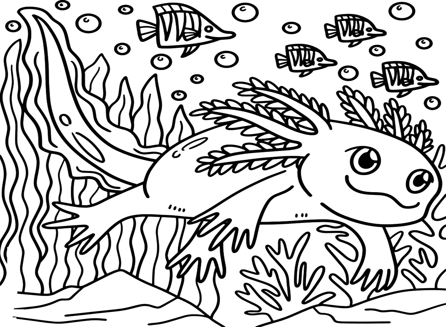 Axolotl Coloring Page