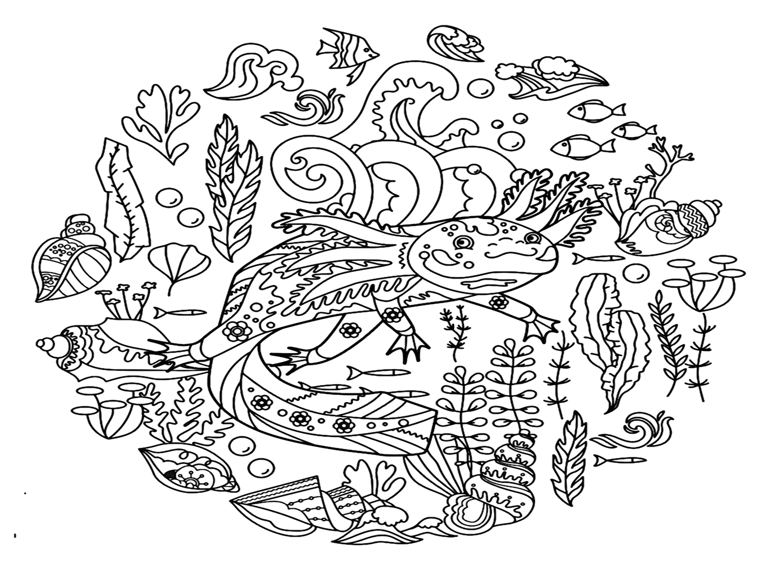 Axolotl Coloring Pages Printable