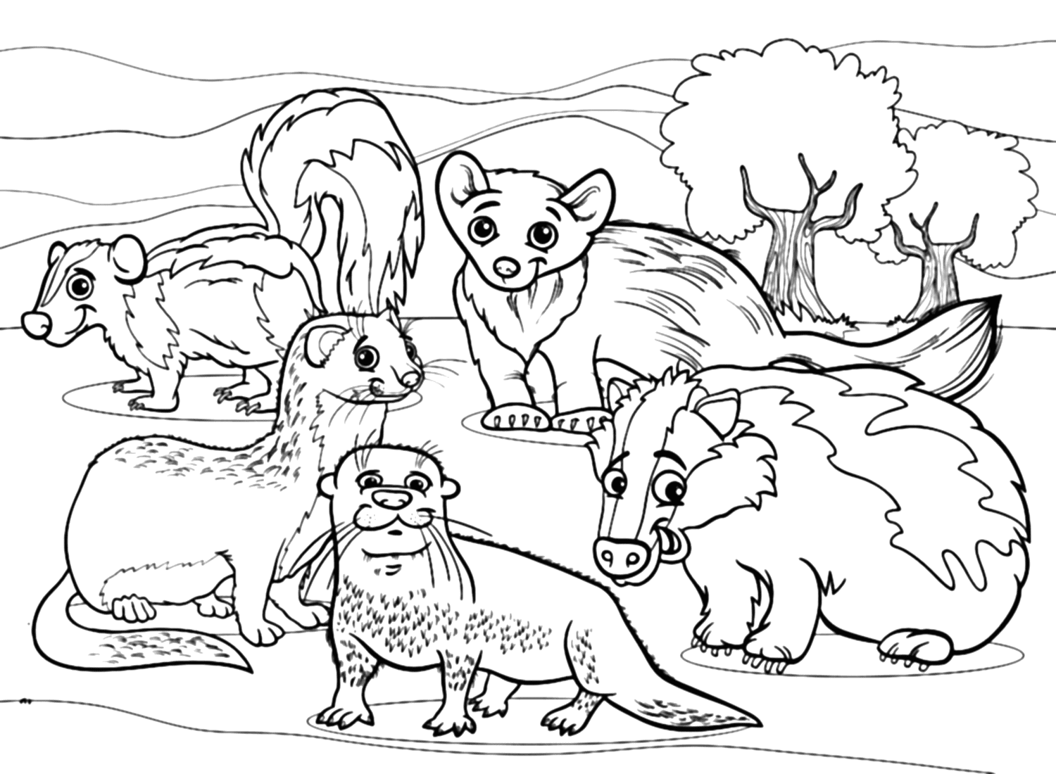 Badger Coloring Page - Free Printable Coloring Pages