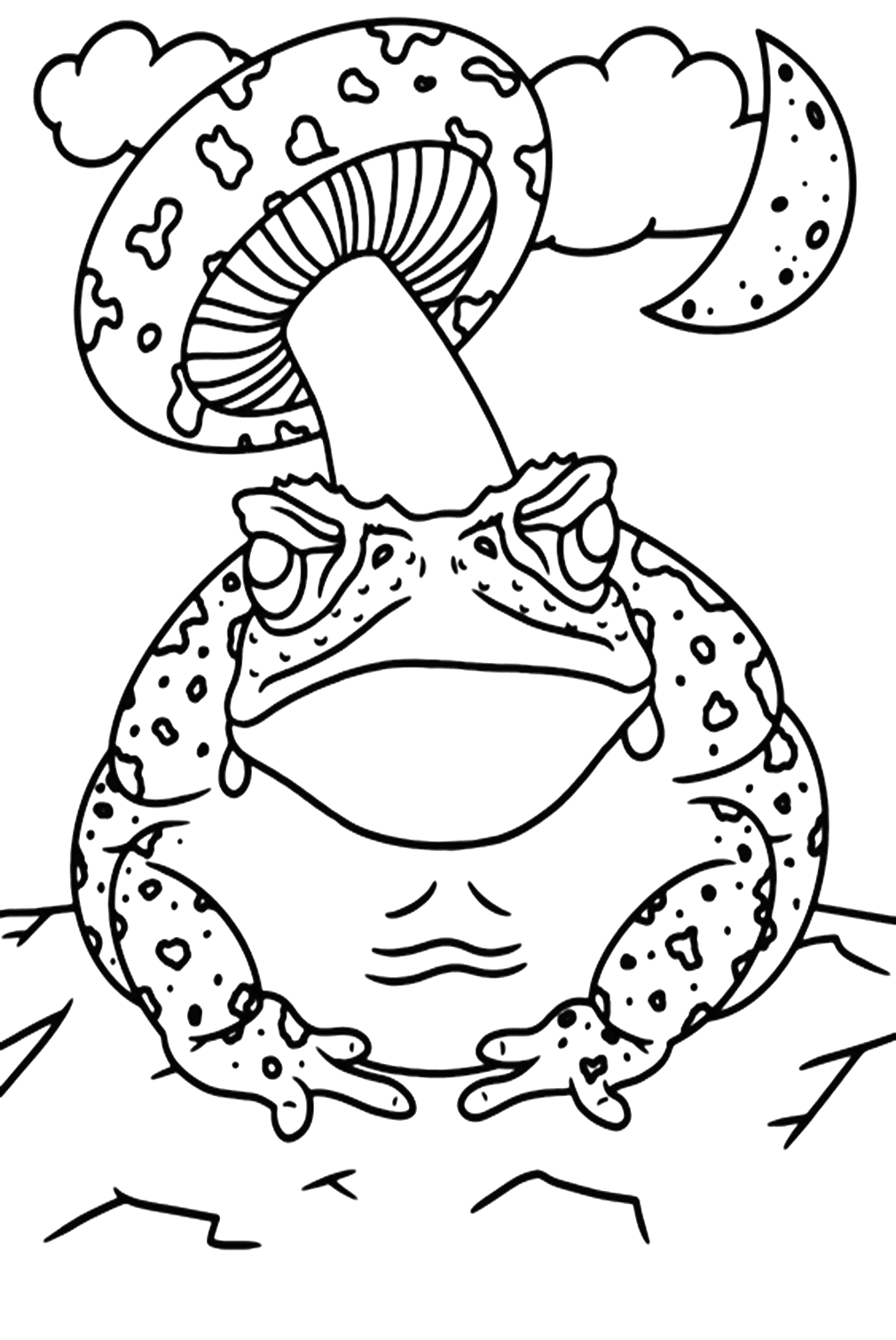 Feuille de coloriage de Cane Toad de Cane Toad