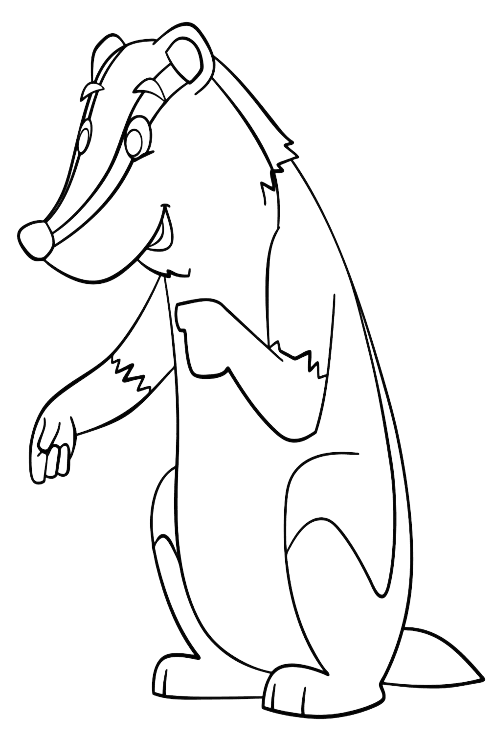 Cartoon Badger kleurplaat van Badger
