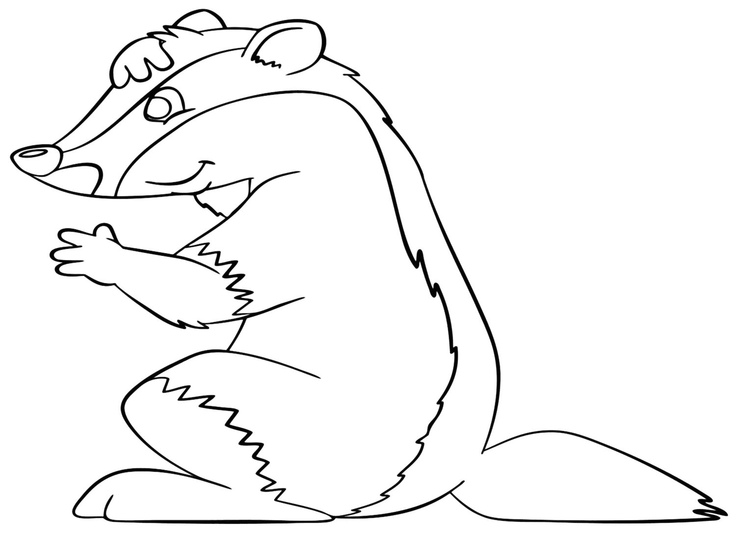 Imagem de texugo de desenho animado para colorir de texugo